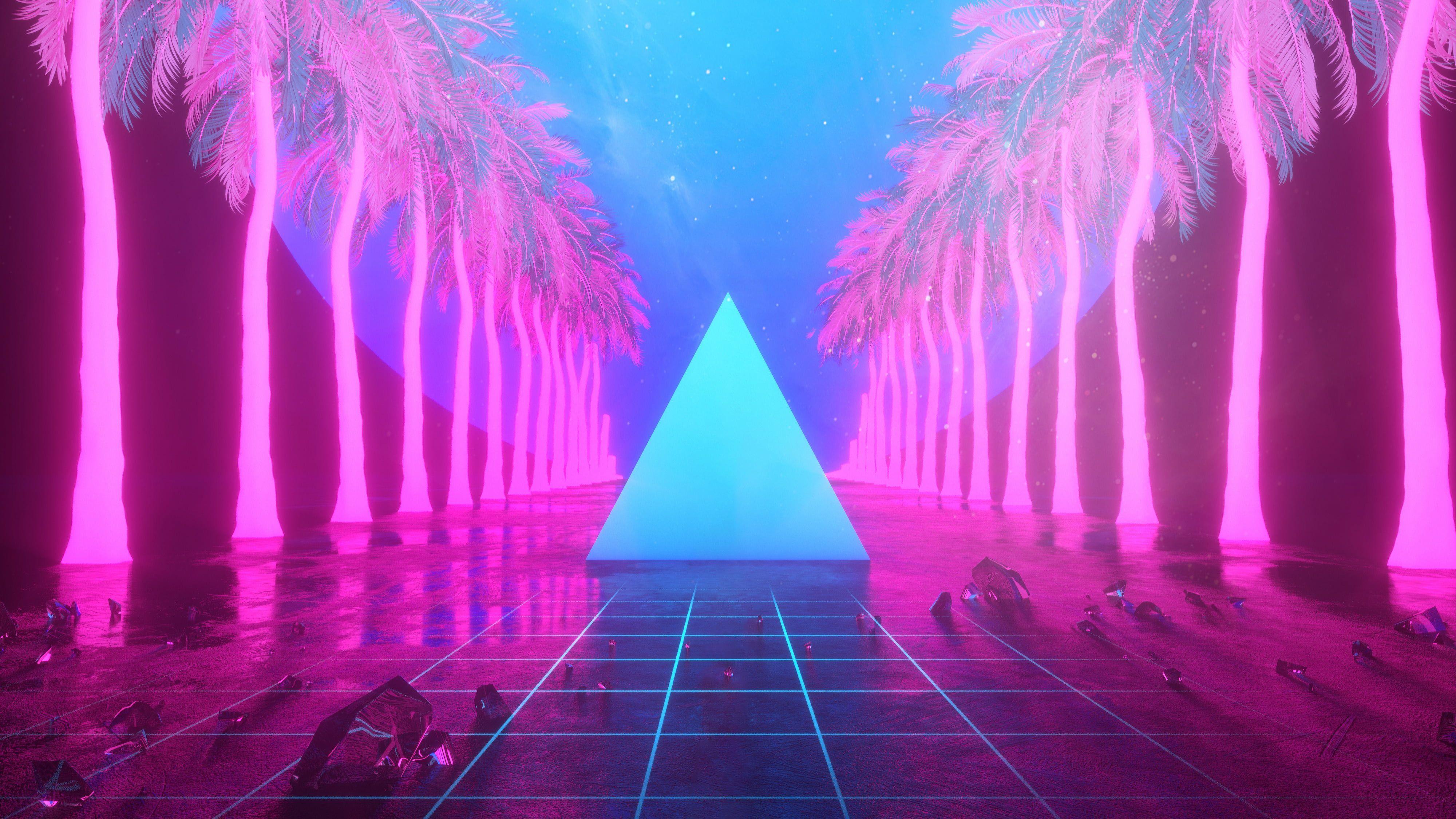 4000x2250 4k Pink And Blue Neon Wallpaper