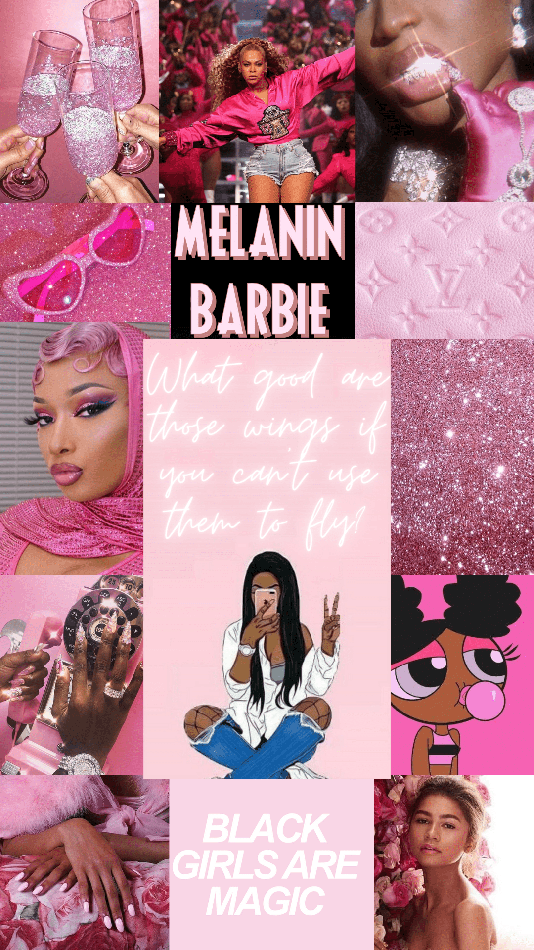 1080x1920 Pink Black Girl Magic Wallpaper. Makeup tutorial eyeshadow, Black girl magic, Girl