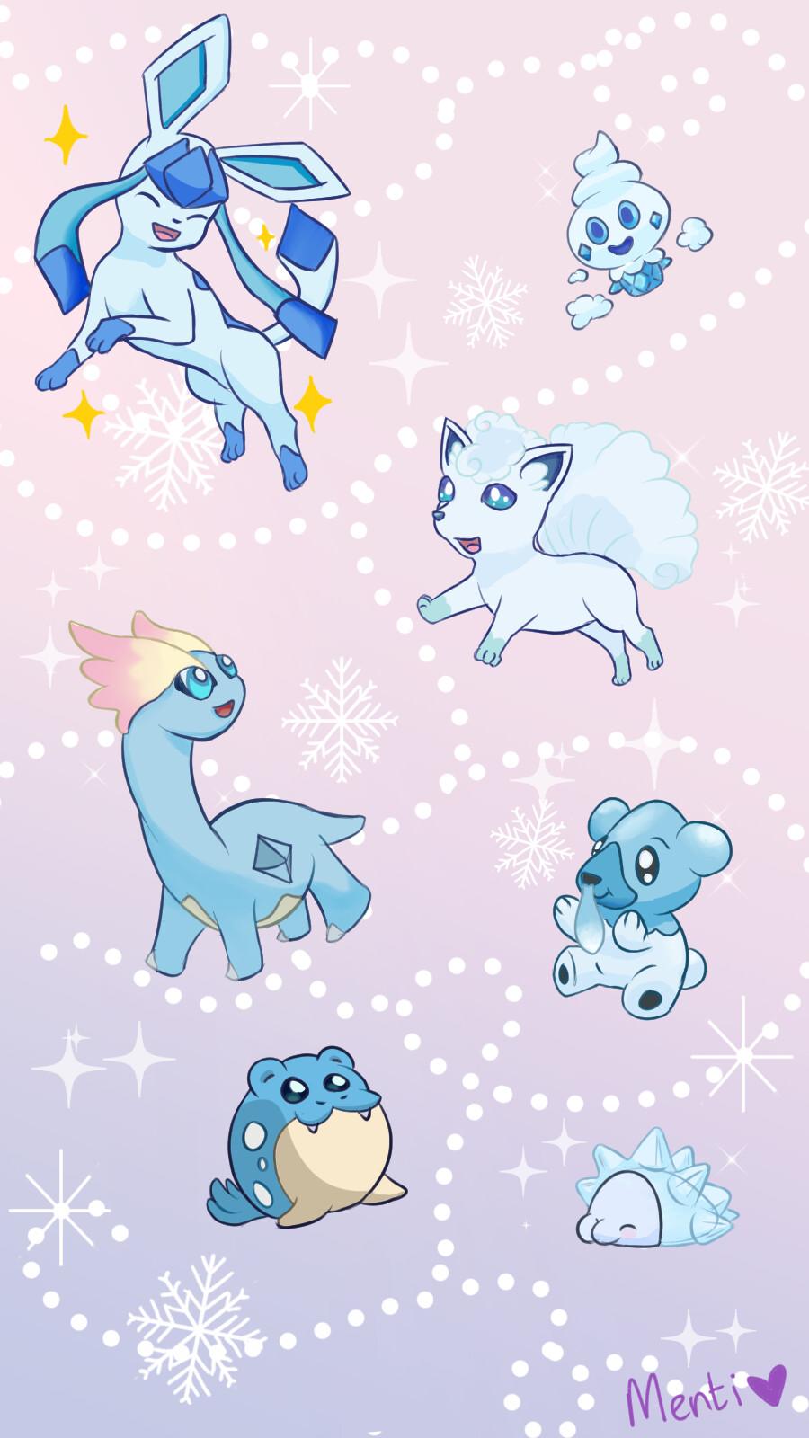 900x1600 Winter themed Ice Type Pokemon Wallpaper, Menti tato