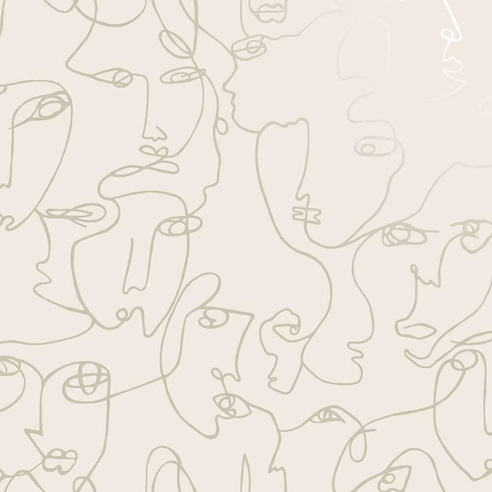 1000x1000 Shop Holden Abstract Faces Wallpaper Trendy Modern Blush Neutral