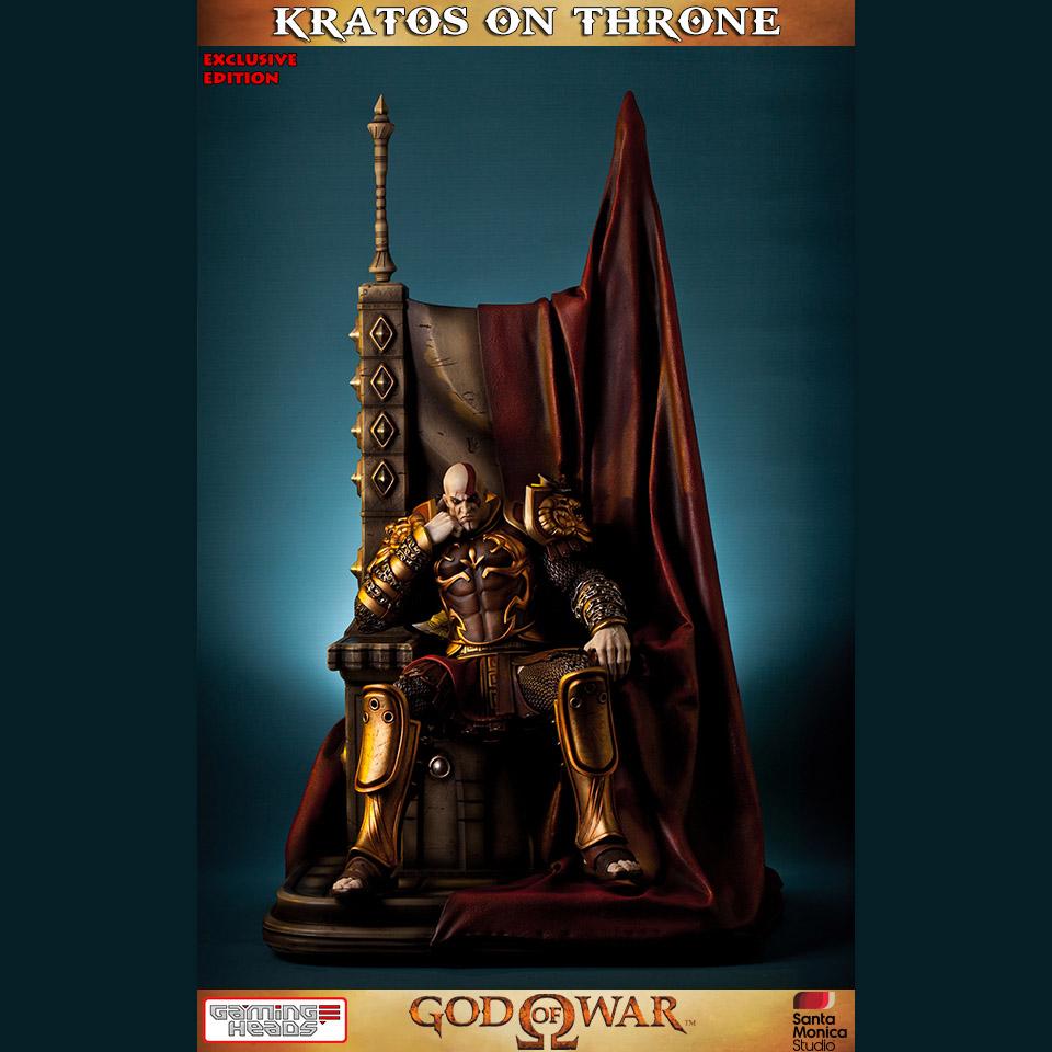 960x960 God of War Kratos on Throne Statue
