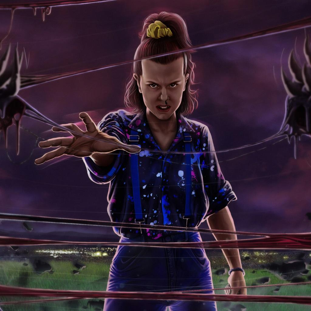 1024x1024 Wallpaper 4k Eleven Stranger Things Fan Art Wallpaper