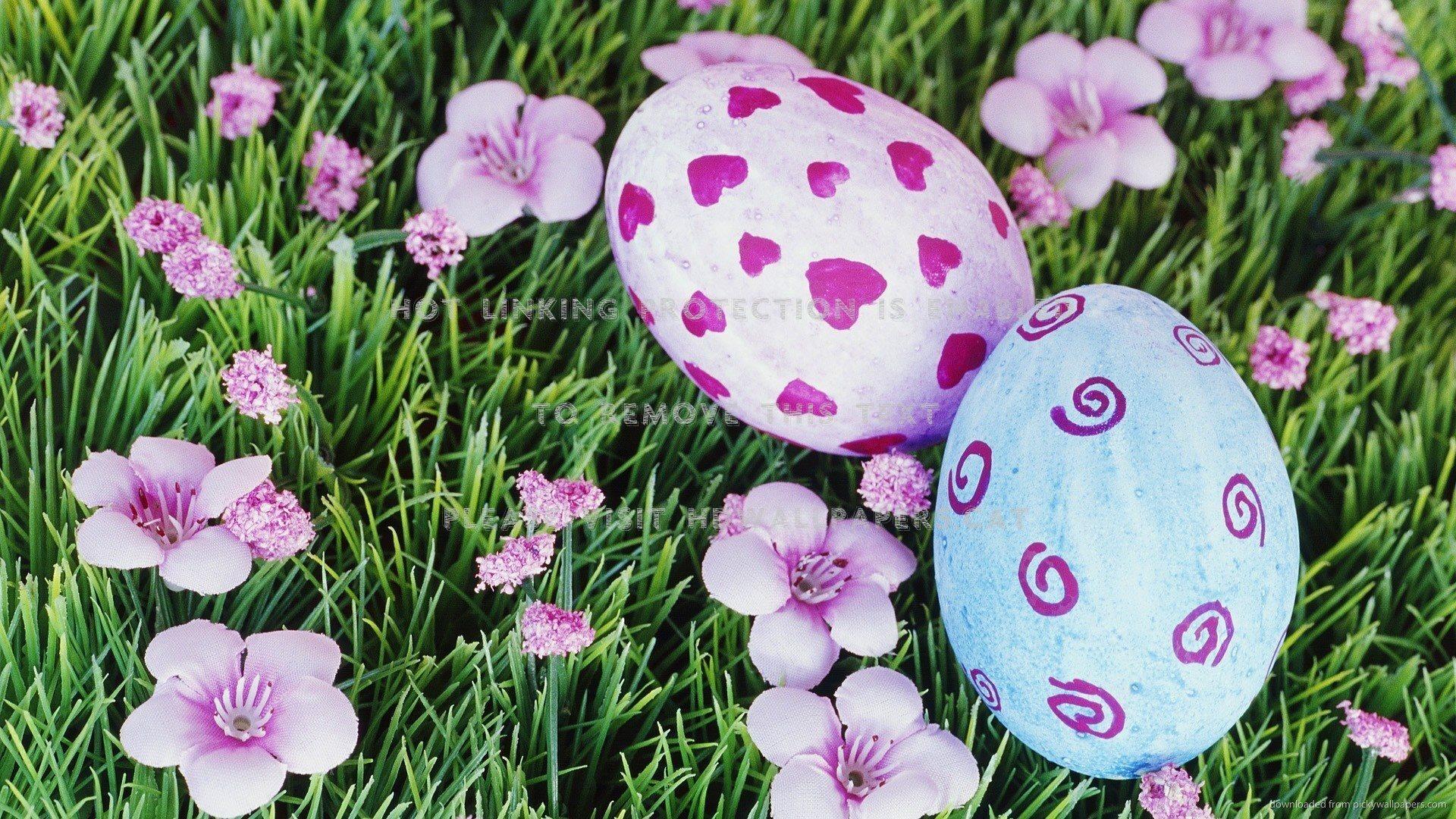 1920x1080 blessed easter eggs flowers pastel colors