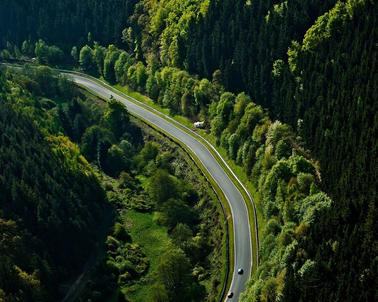 1280x1024 Nurburgring, Road, Woods, Cars 640x960 IPhone 4 4S Wallpaper, Background, Picture, Image