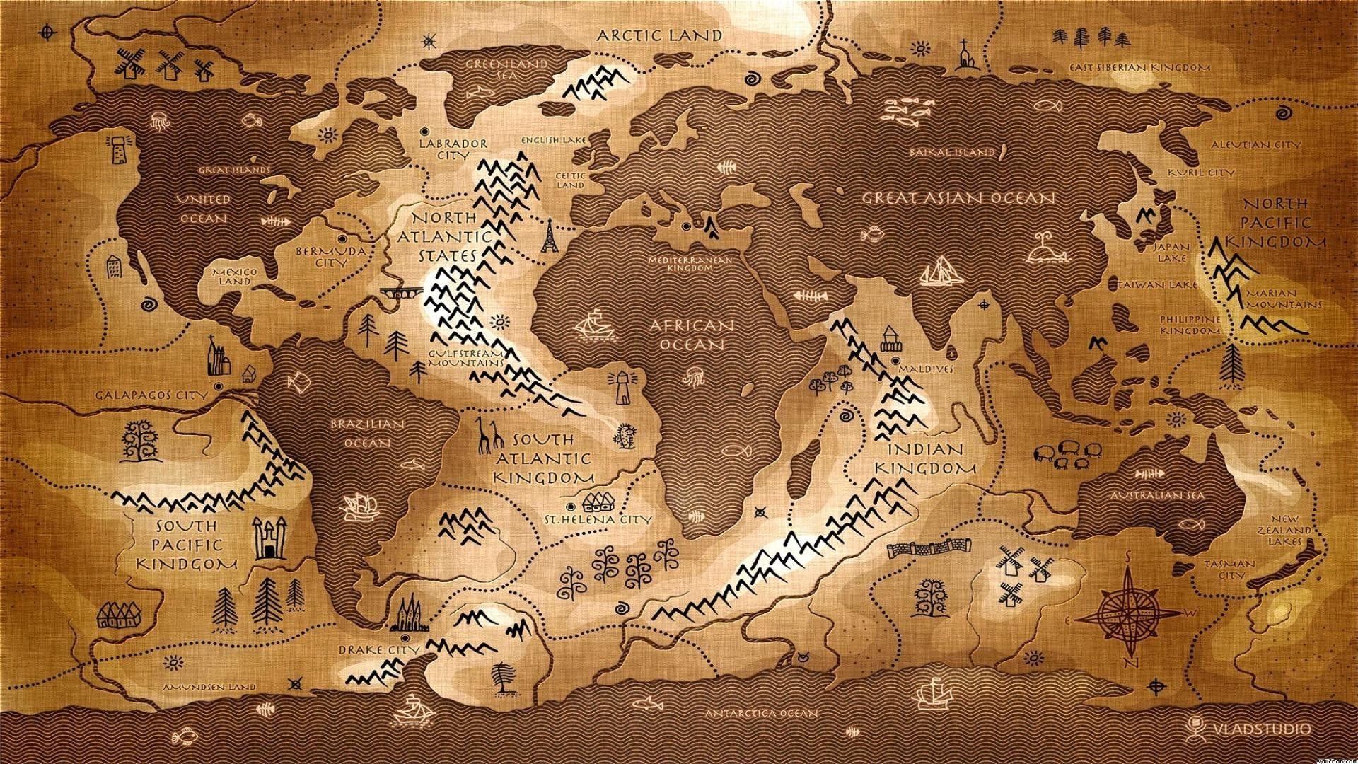 1920x1080 Skyrim Map Wallpaper