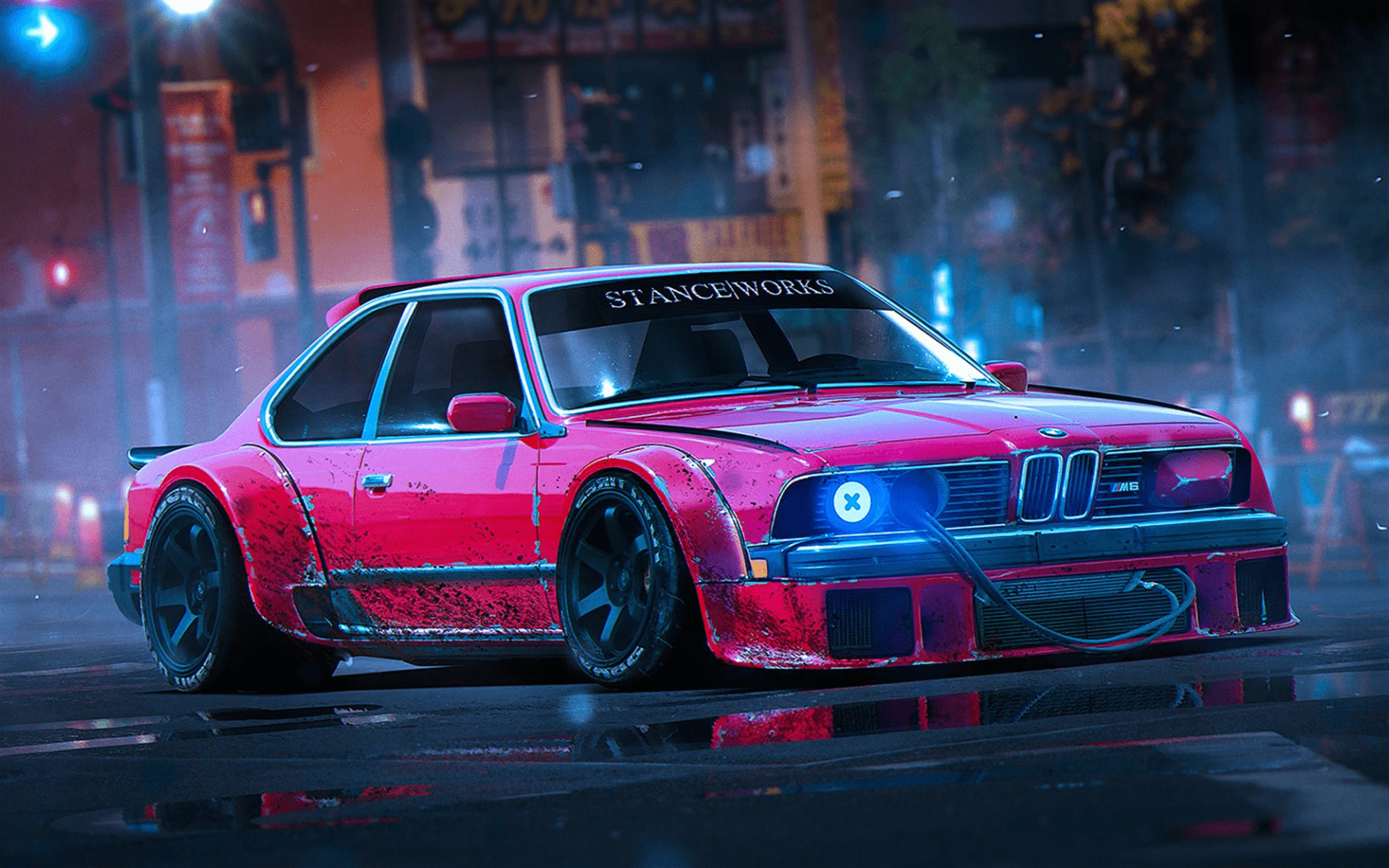 1920x1200 Download wallpaper BMW M E stance, art, tuning, night, BMW for desktop with resolution 1920x1200. High Quality HD picture wallpaper
