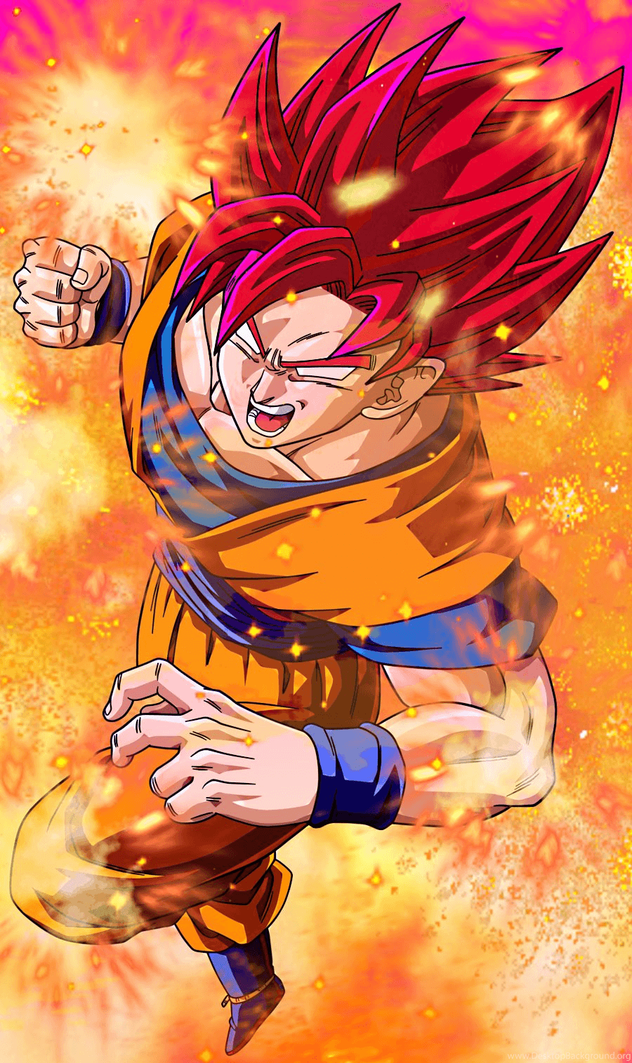 900x1515 Goku Super Saiyan God 2 Wallpaper. Desktop Background