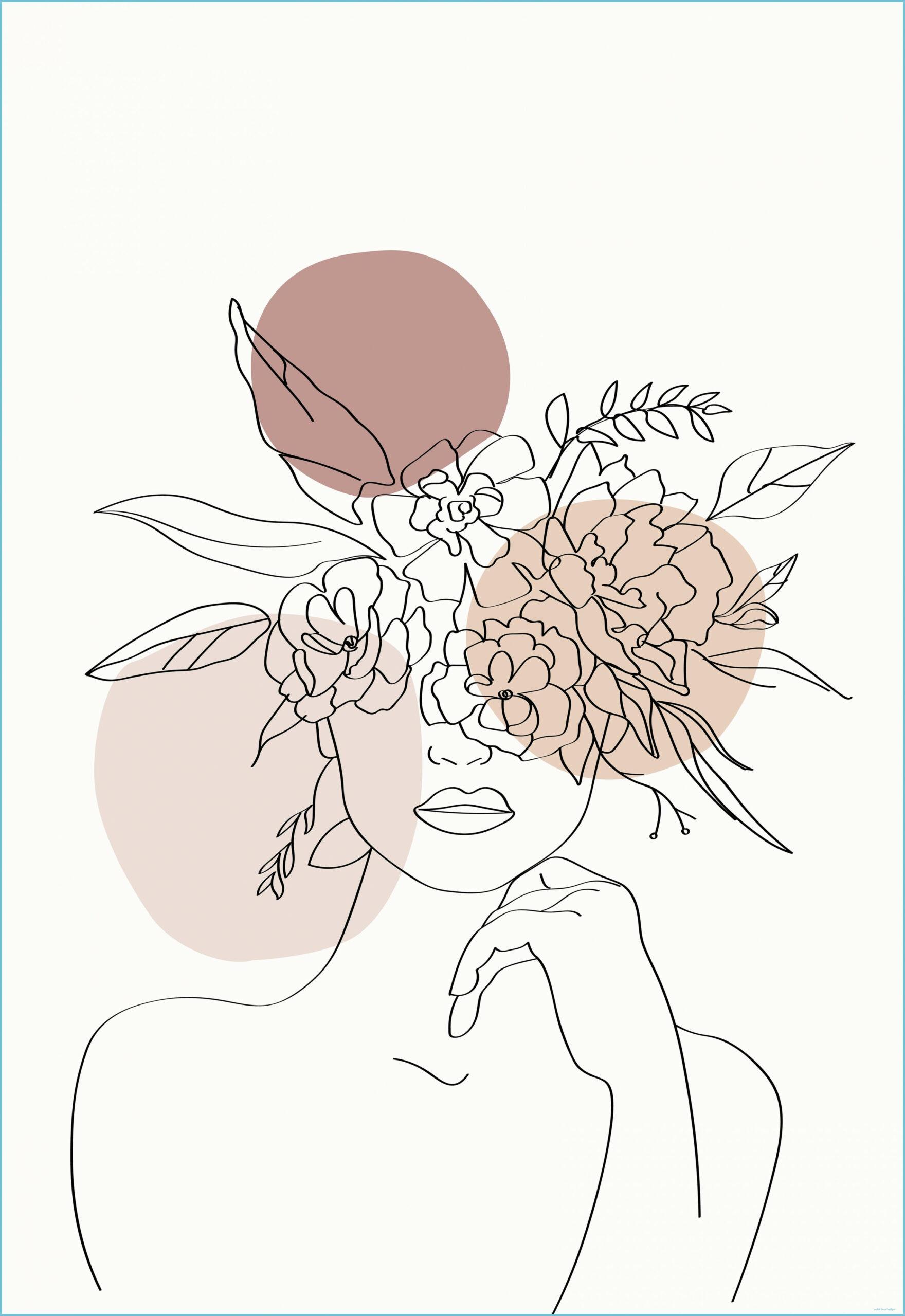 1760x2560 Aesthetic Female Line Art, Line Art Woman, Boho Painting, Room Line Art Wallpaper