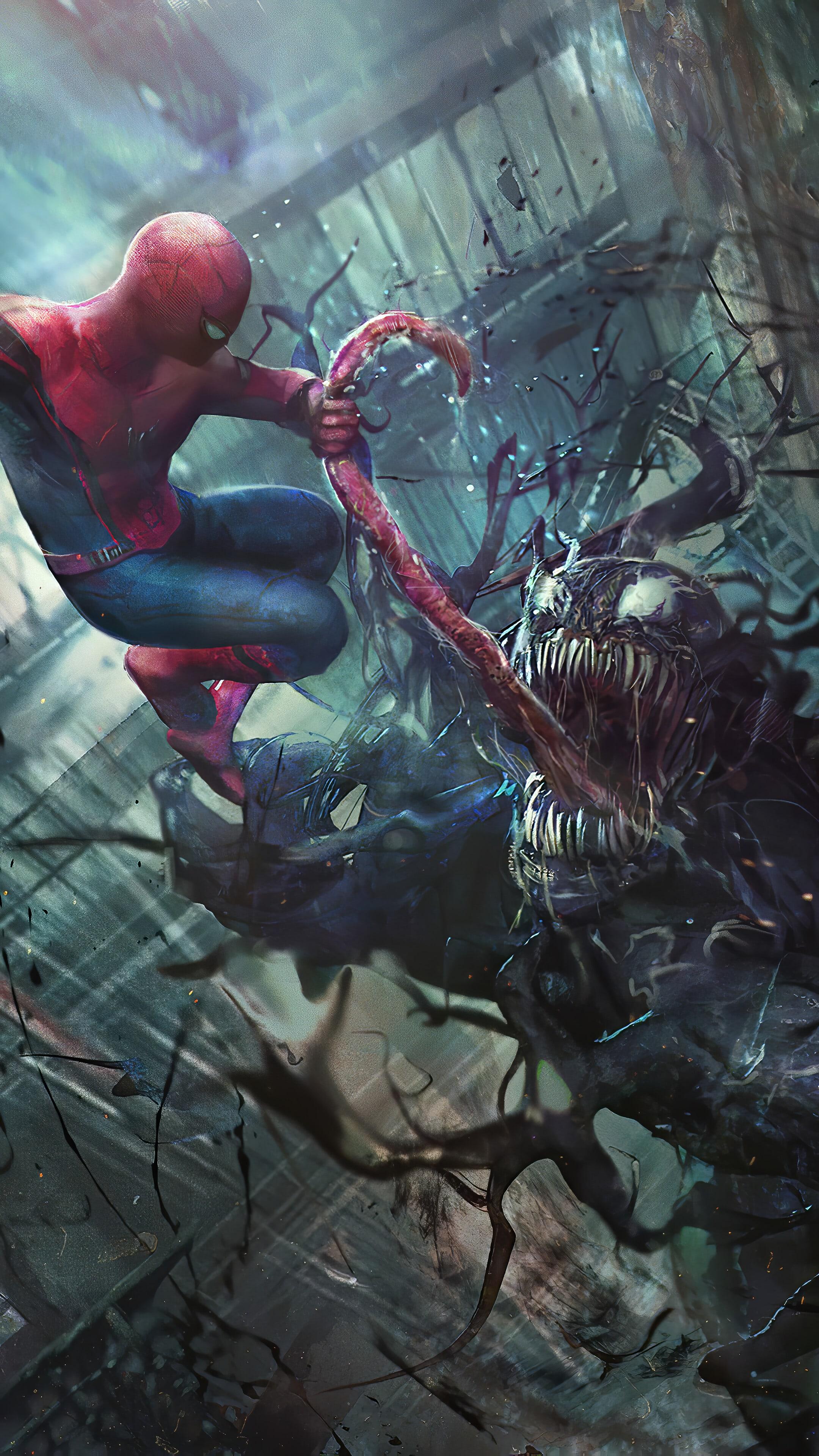 2160x3840 Spider Man And Venom Wallpaper Free HD Wallpaper