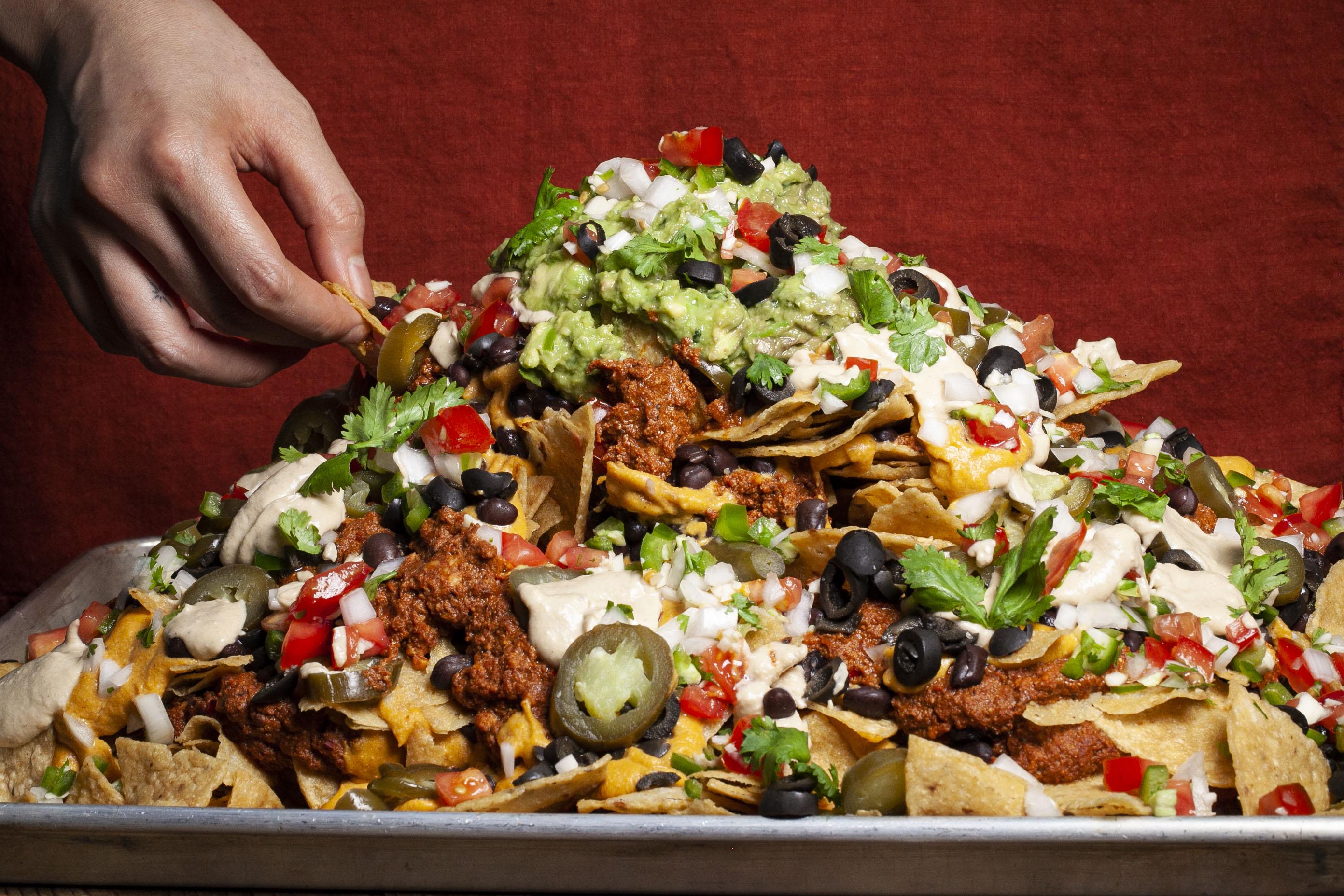 2784x1856 Vegan Chili, Cheese, and Bean Nachos Recipe