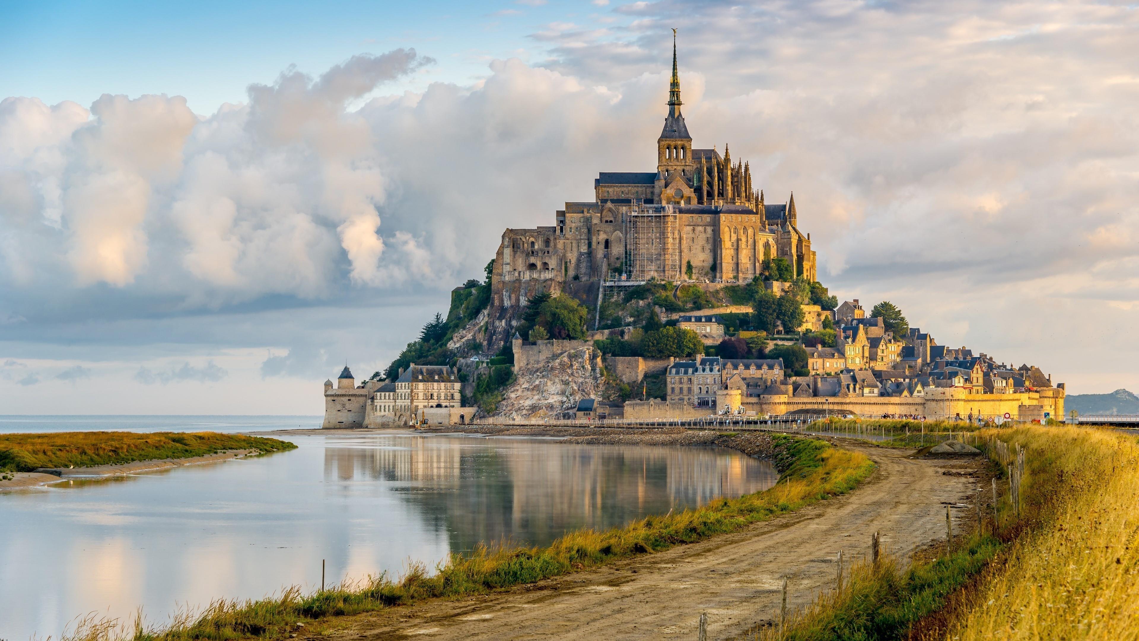 3840x2160 Le Mont Saint Michel Famous Tourist Attraction in France 4K Wallpaper
