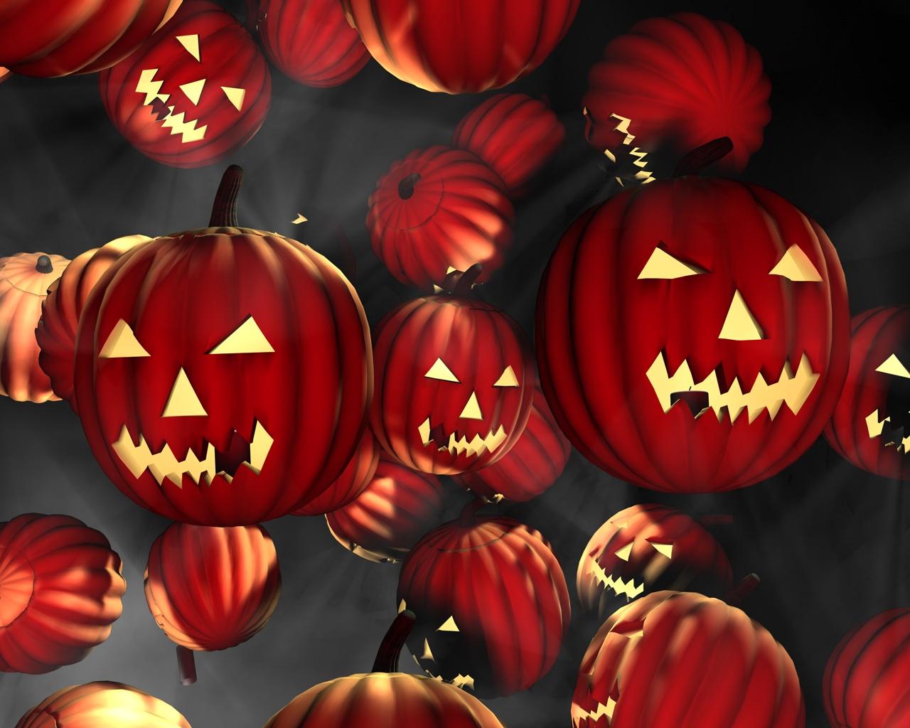 1280x1024 Red pumpkins wallpaper. Red pumpkins