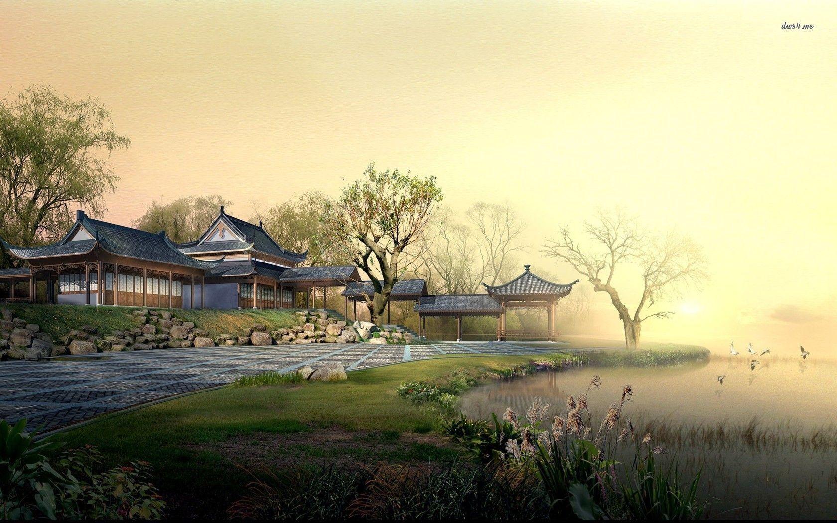 1680x1050 Japanese Art Wallpaper. Japan landscape, Scenery wallpaper, Landscape wallpaper