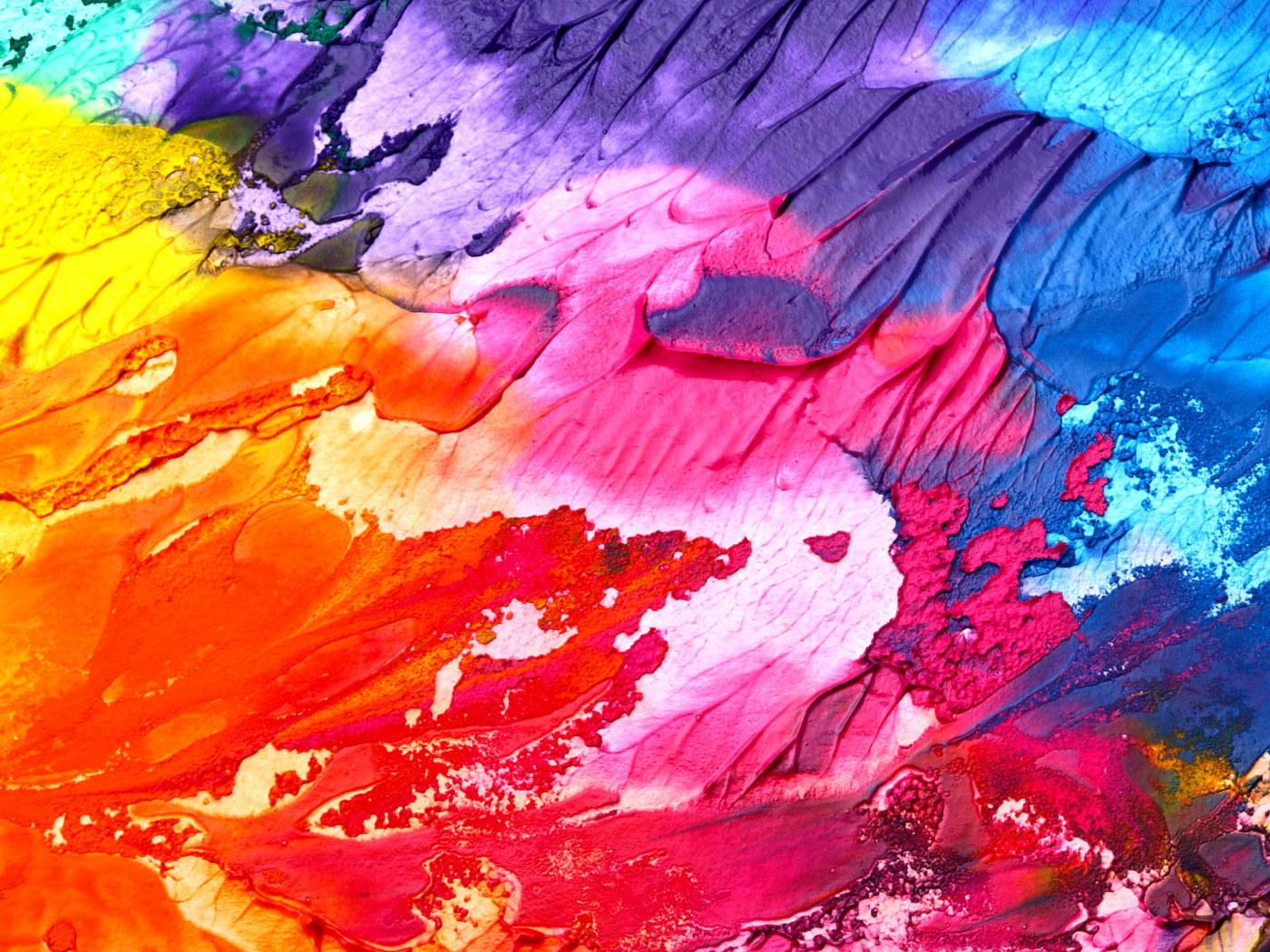 1400x1050 Yellow wallpaper, pink and blue abstract painting, art, background, texture • Wallpaper For You HD Wallpaper For Desktop & Mobile