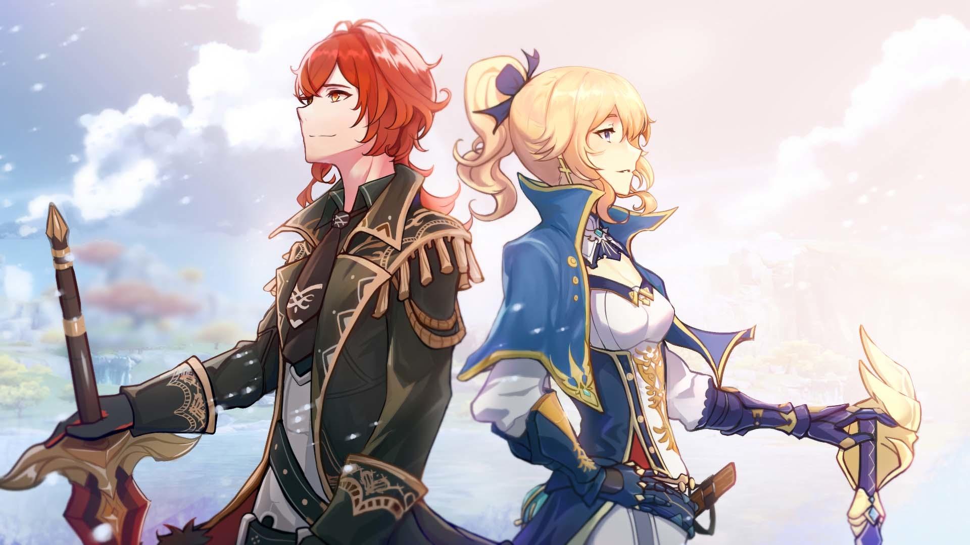 1920x1080 Diluc and Jean Genshin Impact Wallpaper, HD Games 4K Wallpaper, Image, Photo and Background