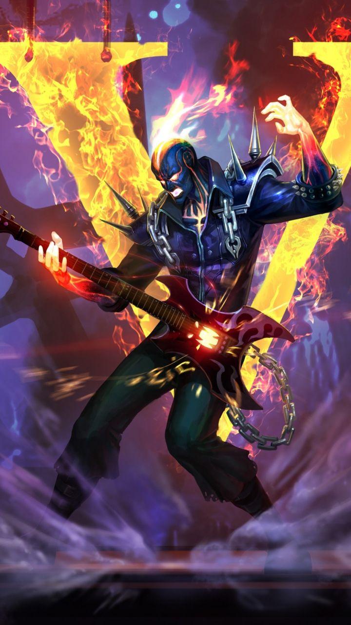 720x1280 Brand, Guitar play, League of Legends, artwork, 720x1280 wallpaper. League of legends, Playing guitar, Legend