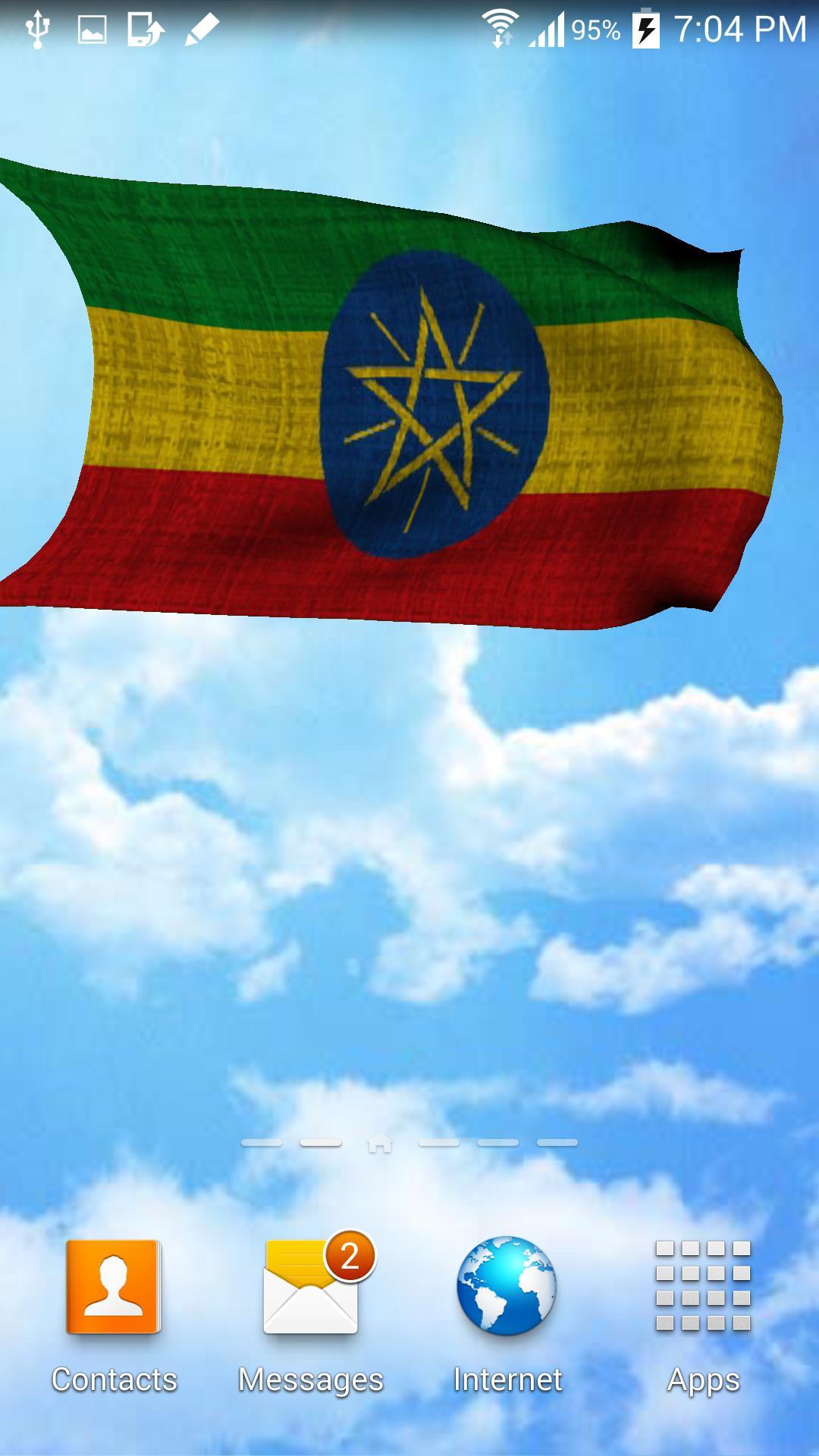 1080x1920 3D Ethiopia Flag Wallpaper for Android
