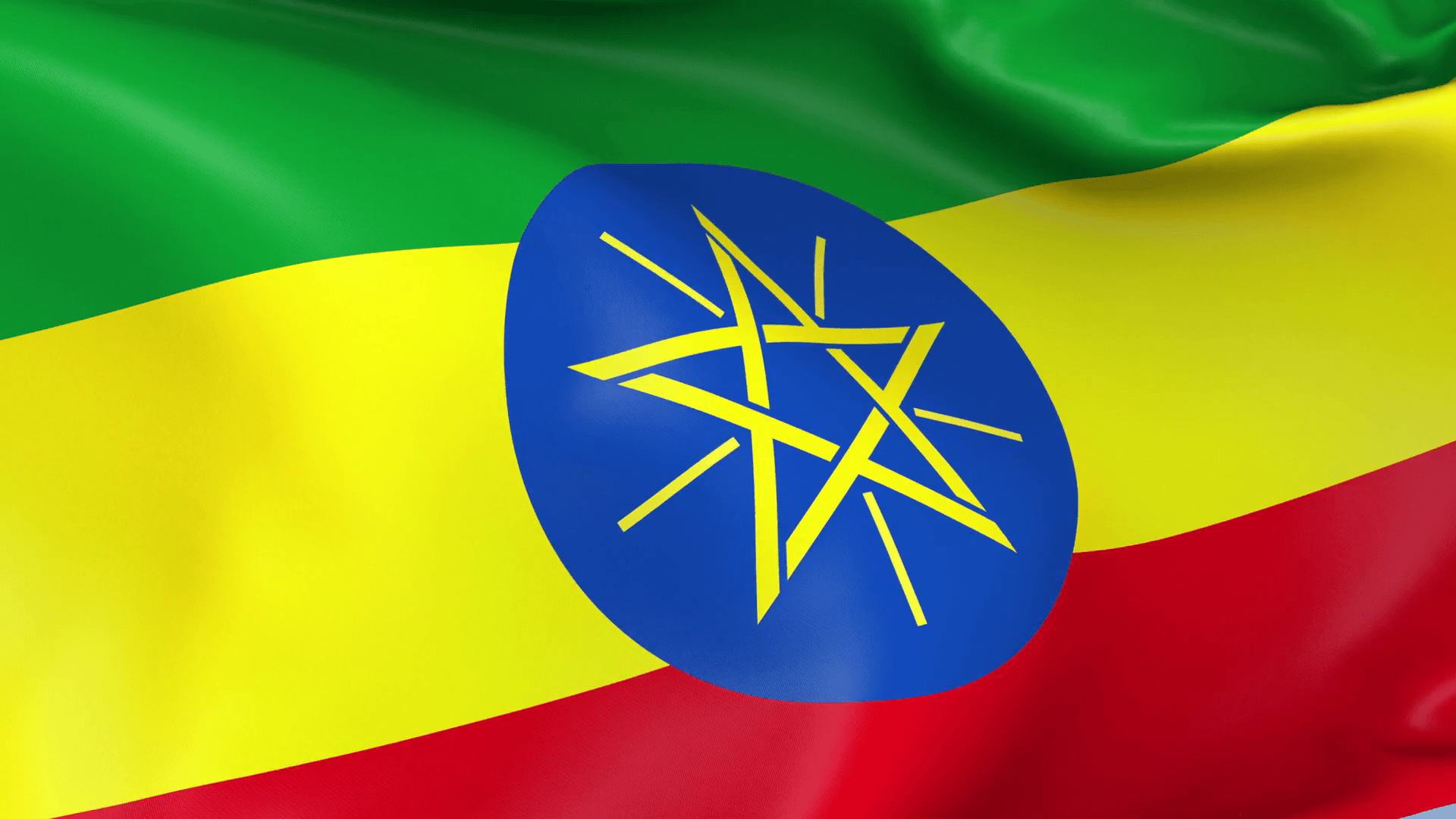 1920x1080 Ethiopia Waving Flag Background Loop Motion Background