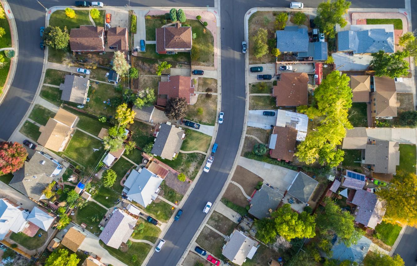 1332x850 Wallpaper city, house, streets, drone, aerial view image for desktop, section пейзажи