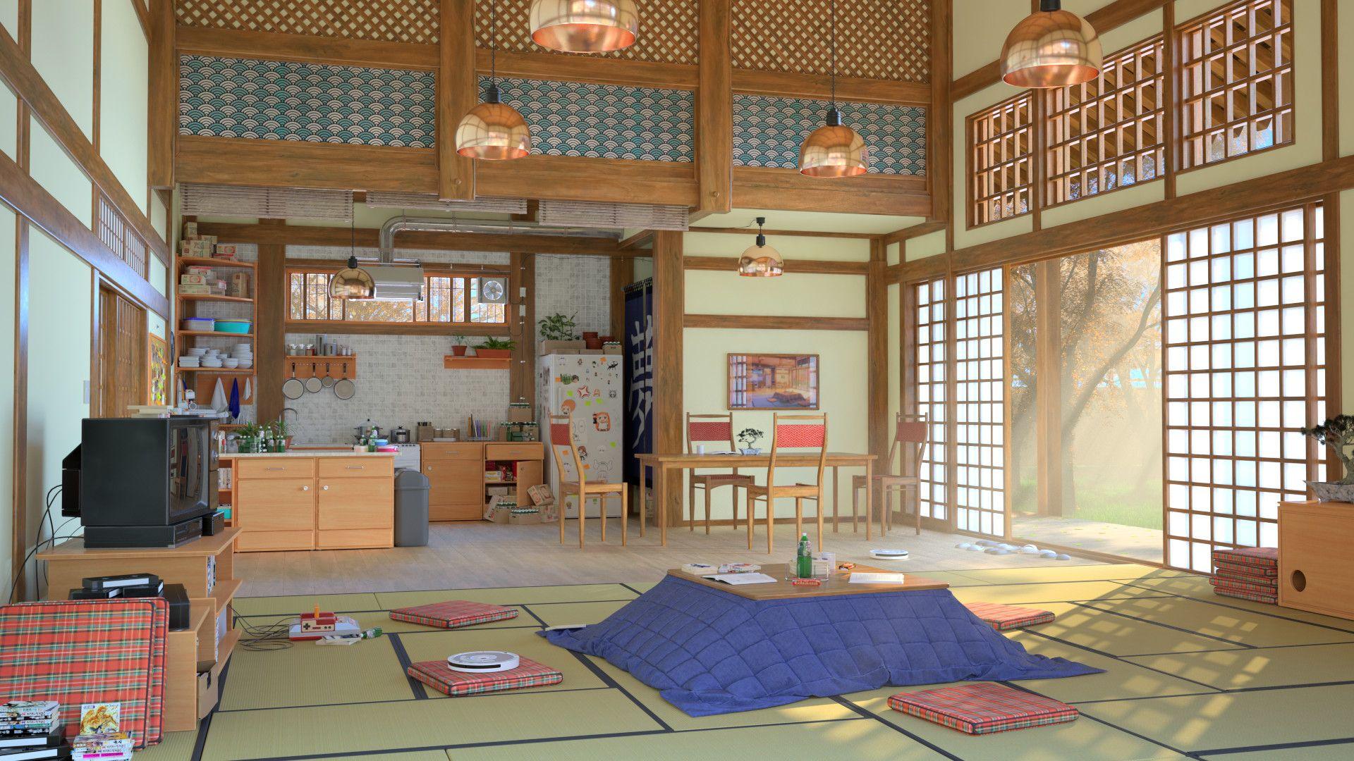 1920x1080 Japanese Kitchen, Kazuya Tachibana. Japanese home design, Sims house design, Japanese kitchen