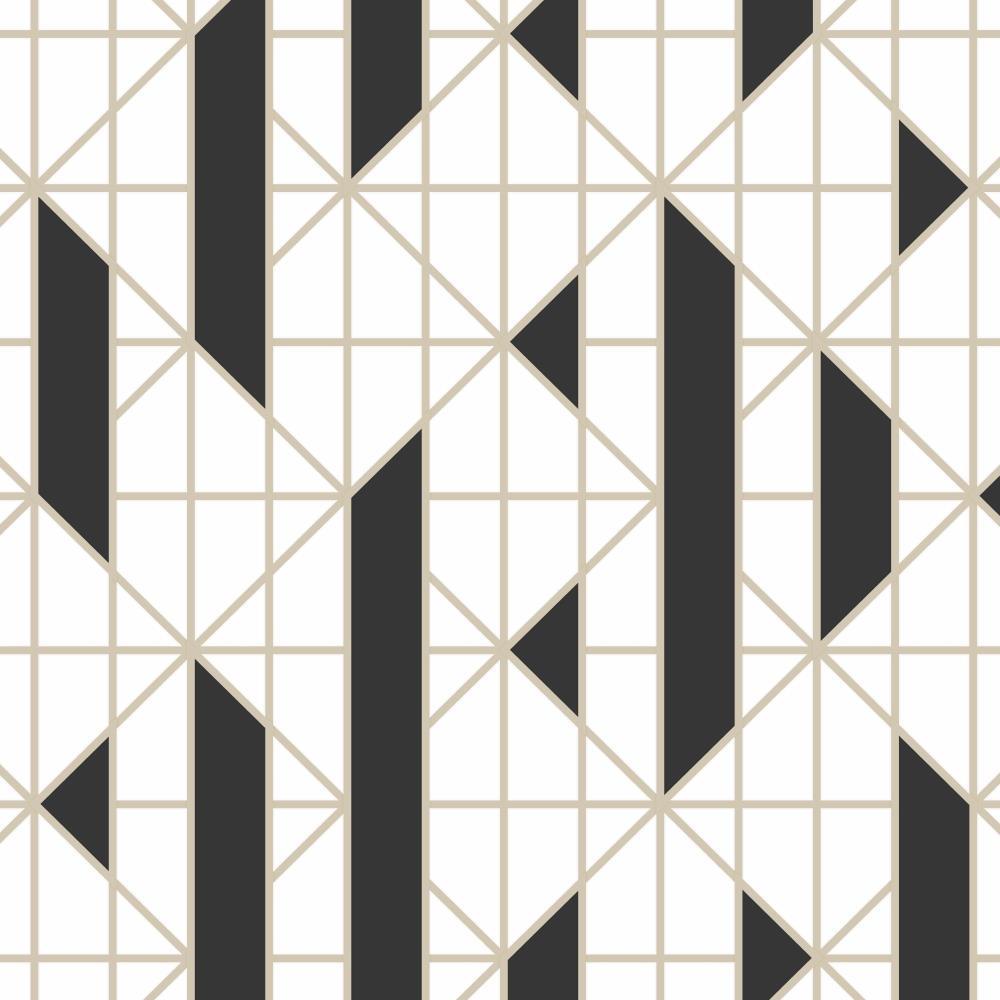 1000x1000 Graham & Brown Kelly Hoppen 56 Sq Ft Black White Vinyl Textured Geometric Unpasted Wallpaper In The Wallpaper Department At