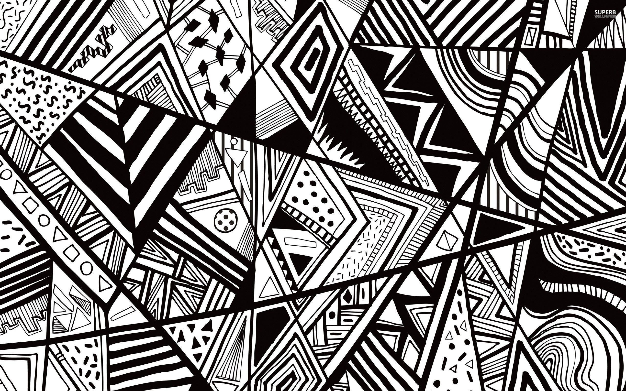 2560x1600 Black And White Geometry Wallpaper