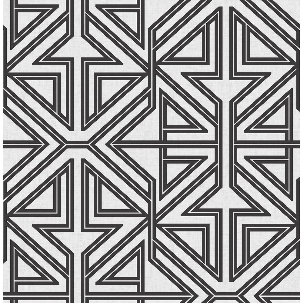 1000x1000 SCOTT LIVING Kachel Black Geometric Wallpaper Sample 2975 26231SAM Home Depot