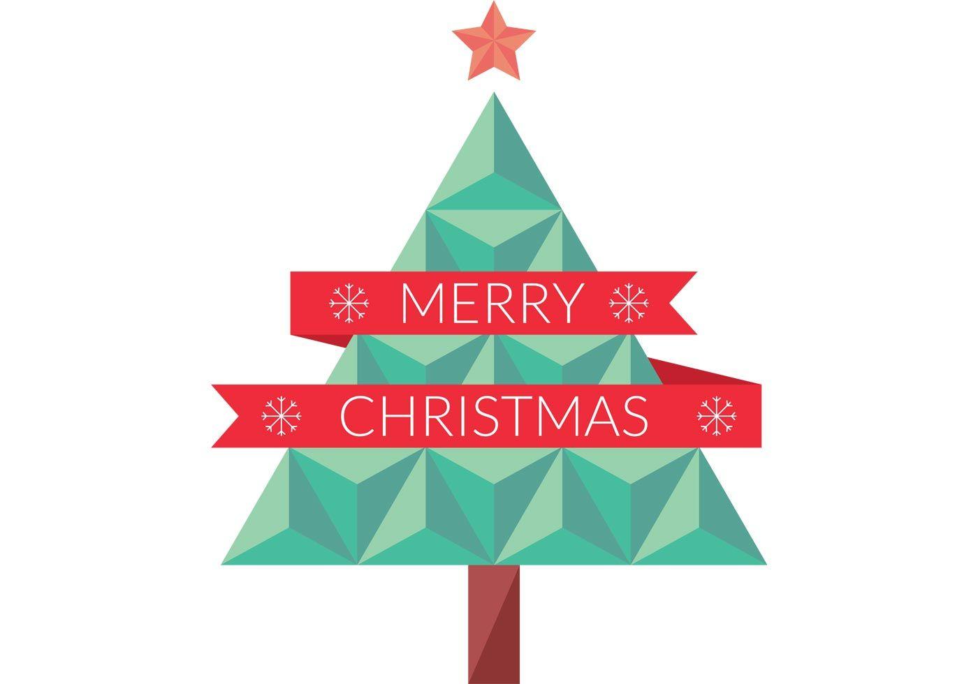 1400x980 Flat Geometric Christmas Tree Vector. Free Vector Art at Vecteezy!