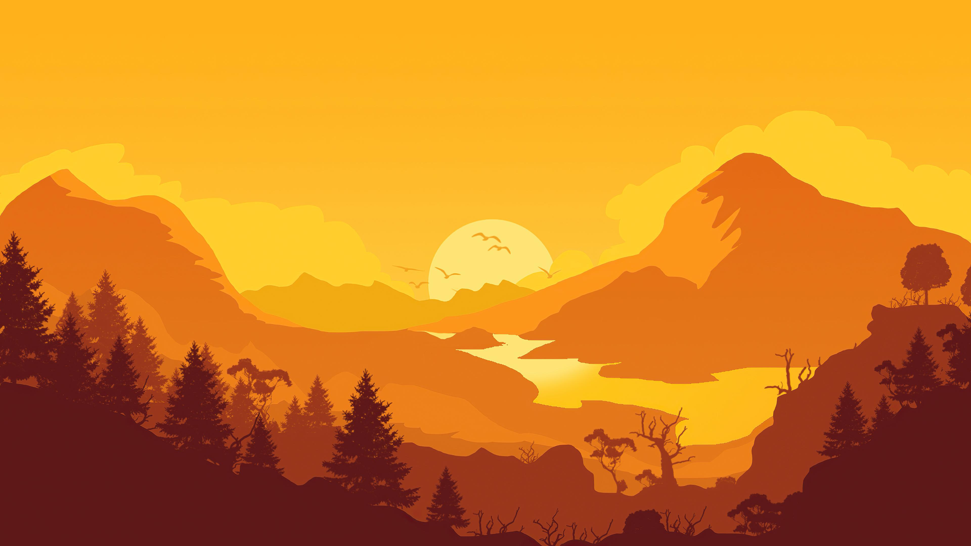 3840x2160 Firewatch Sunrise Minimal 4k Wallpaper, HD Games Wallpaper, 4k Wallpaper, Image, Background, Photos and Picture