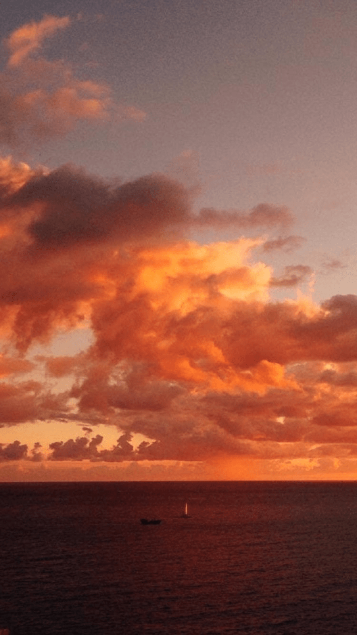 1242x2208 Orange Clouds Aesthetic Wallpaper