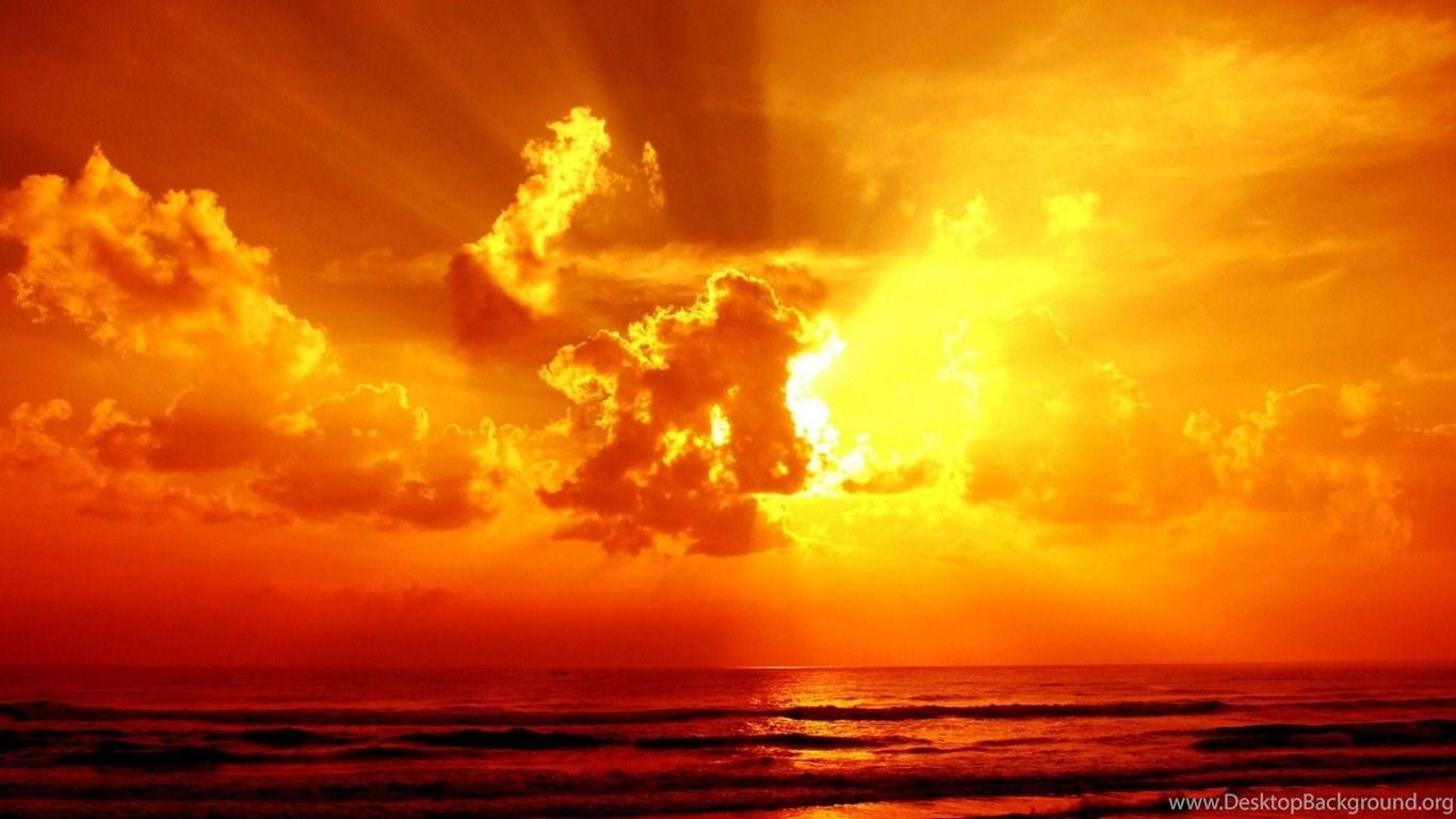 1366x768 Wallpaper Orange Colour Sunrise Sunset Color Wall Online Net. Desktop Background