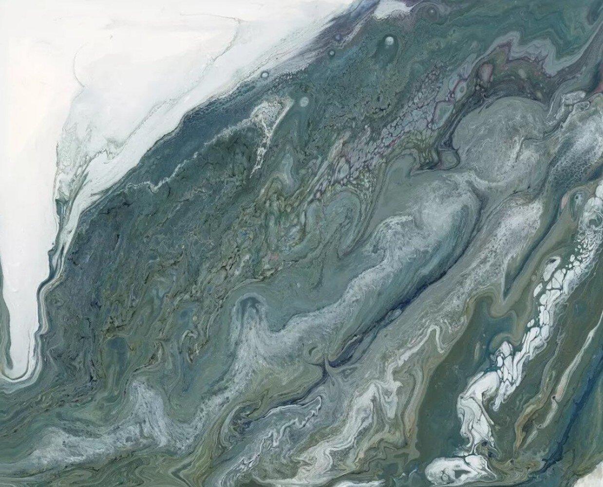 1238x1000 GK Wall Design Dark Green Marble Green Brush Removable Textured Wallpaper