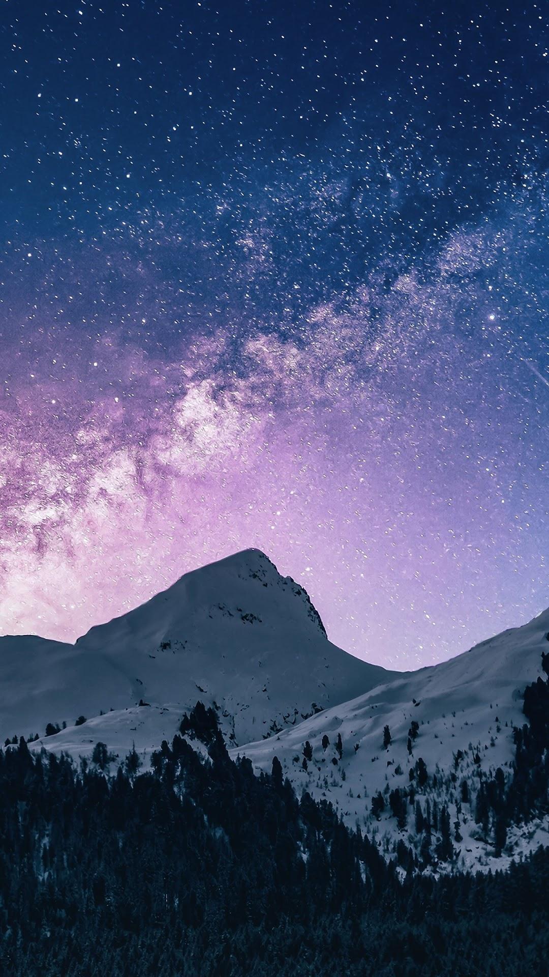 1080x1920 Night Sky, Stars, Comet, Mountains phone HD Wallpaper, Image, Background, Photo and Picture HD Wallpaper