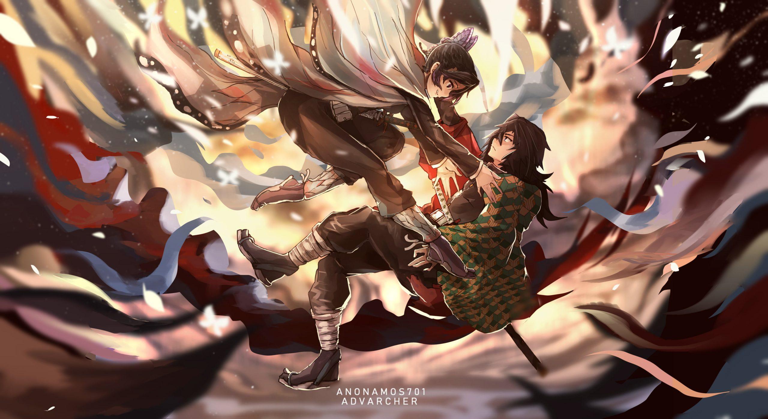 2560x1398 Wallpaper Anime, Demon Slayer Kimetsu No Yaiba, Boy, Girl • Wallpaper For You