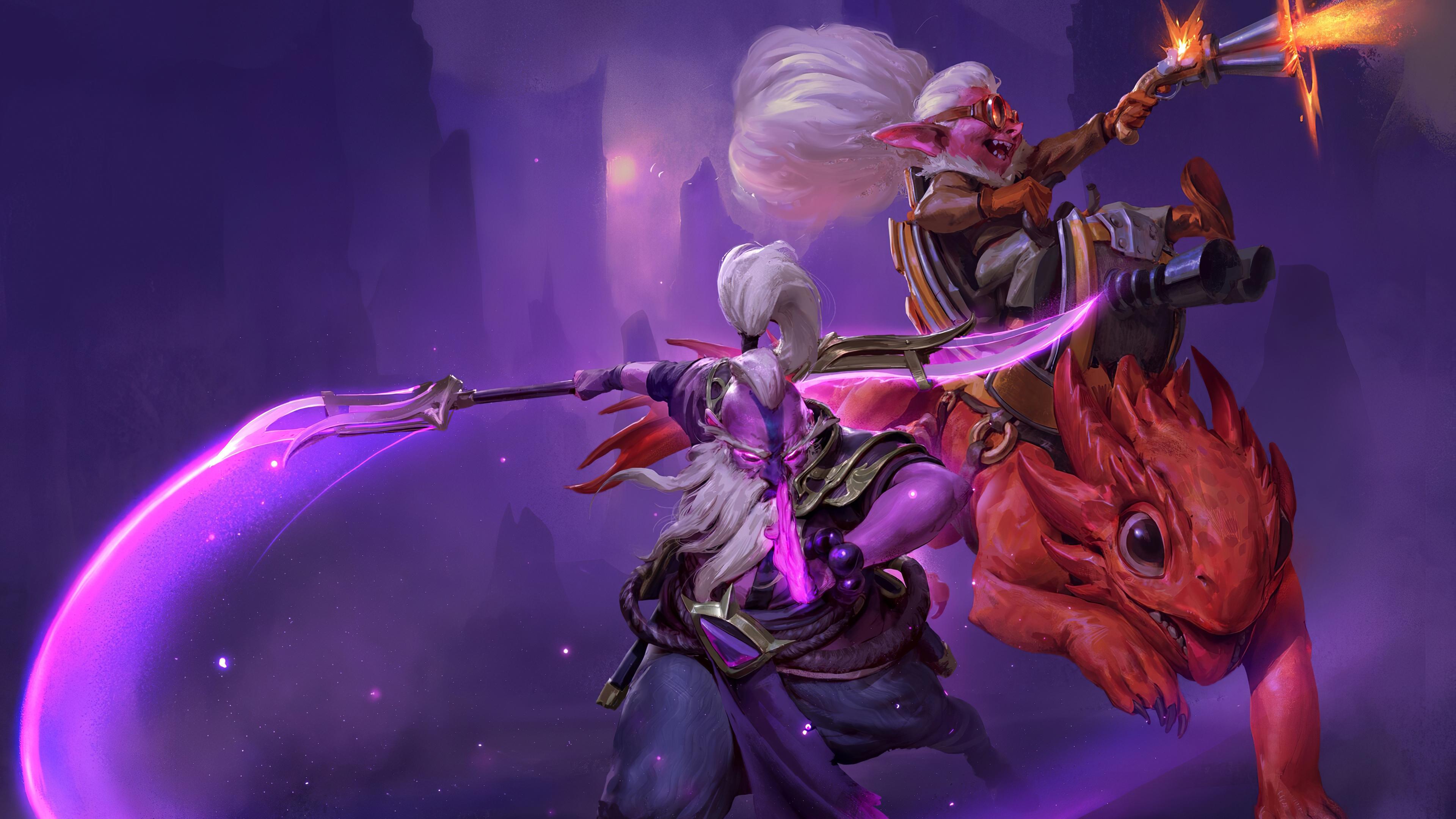 3840x2160 DotA The Outlanders Snapfire And Void Spirit 4k 4k HD 4k Wallpaper, Image, Background, Photo and Picture