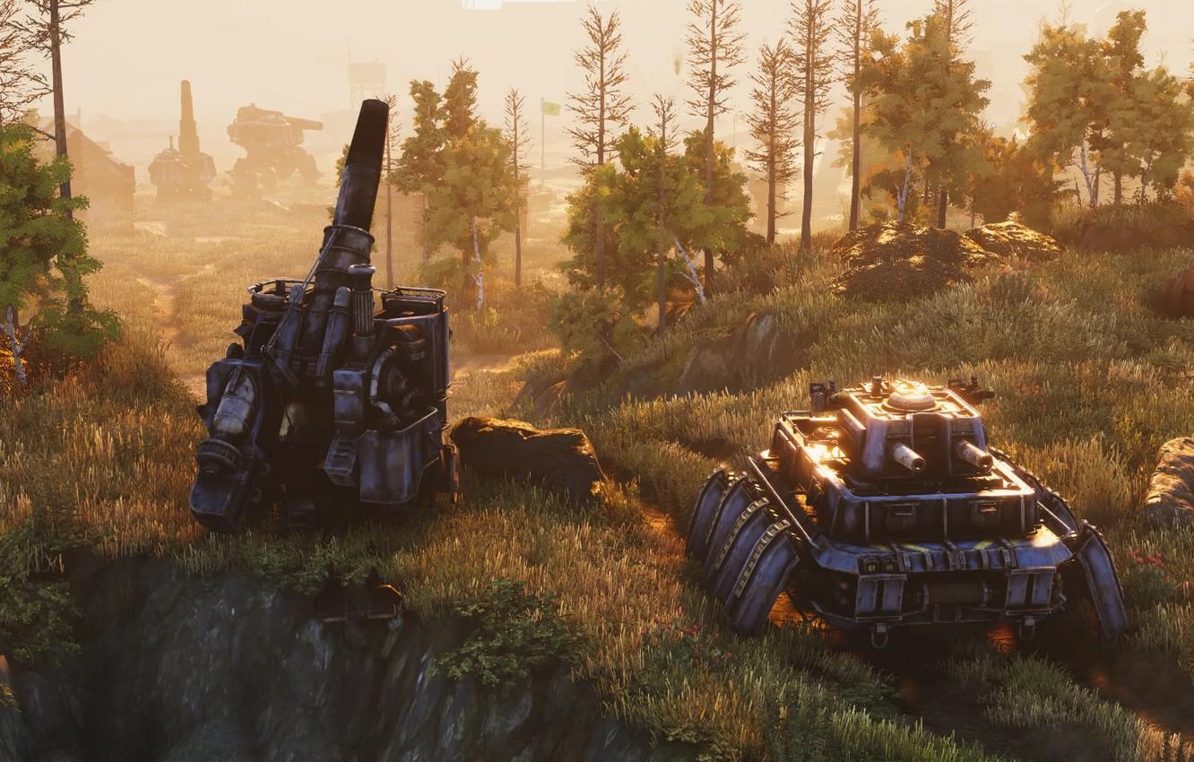 1332x850 Wallpaper forest, gun, robots, Iron Harvest image for desktop, section игры