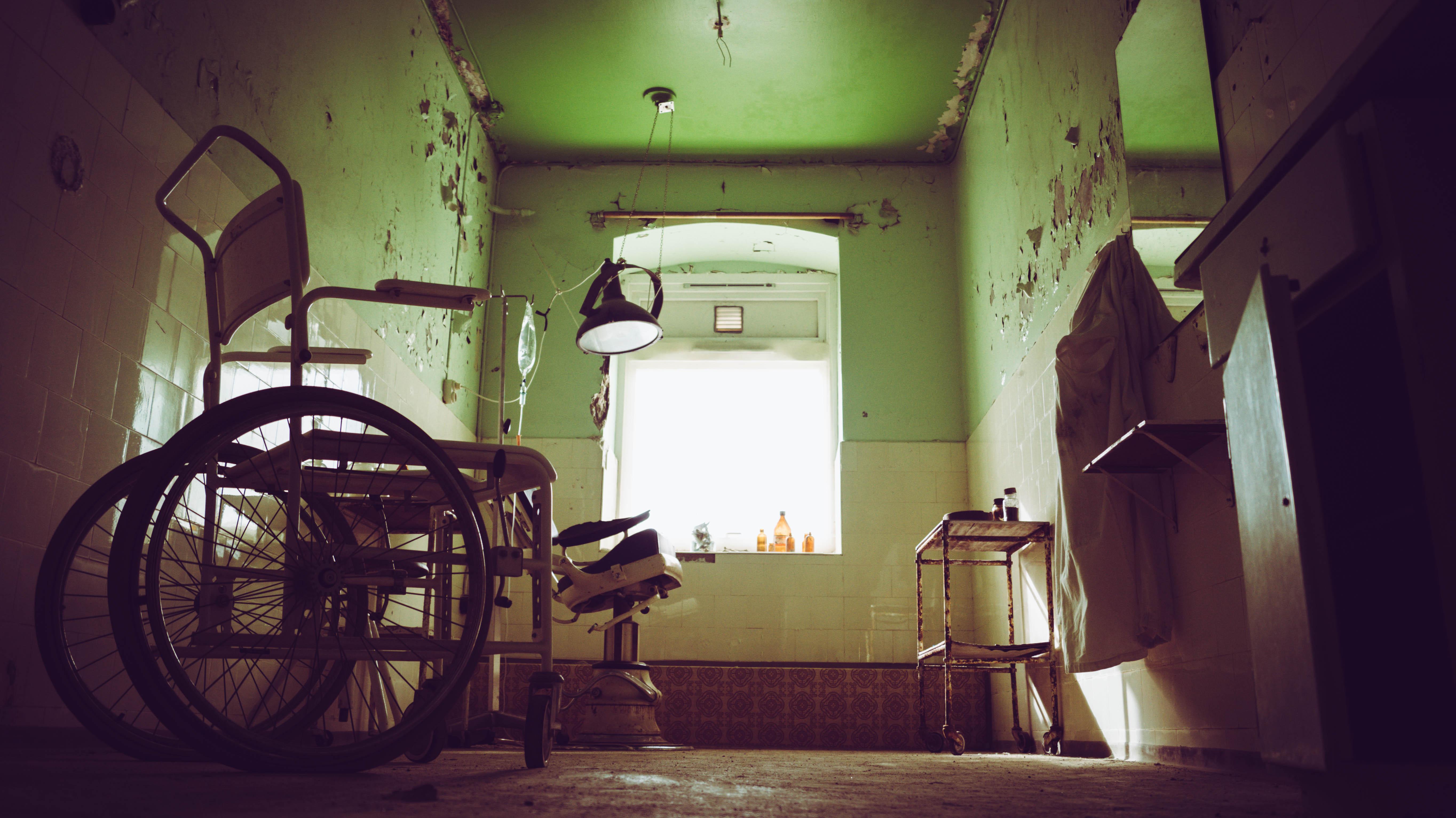 5456x3064 hospital, Wheelchair, Asylum, Abandoned, Dentist, Urbex Wallpaper HD / Desktop and Mobile Background