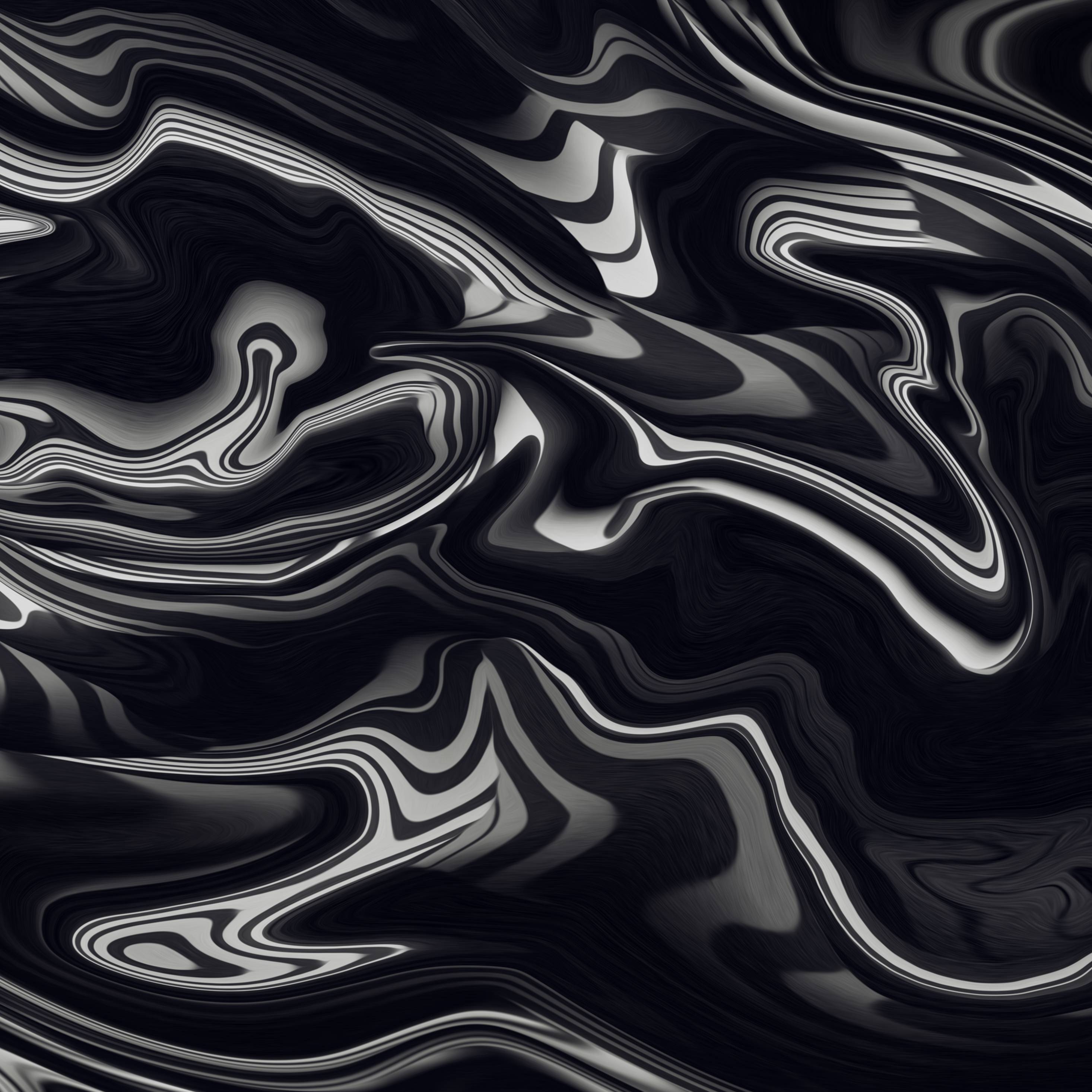 2932x2932 Black Color Liquid 4K iPad Pro Retina Display Wallpaper, HD Abstract 4K Wallpaper, Image, Photo and Background
