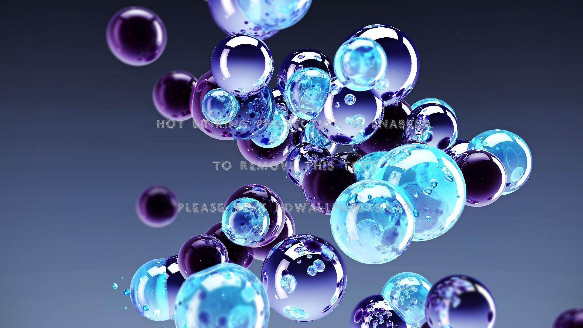 1920x1080 blue and pink marble drops abstract balls