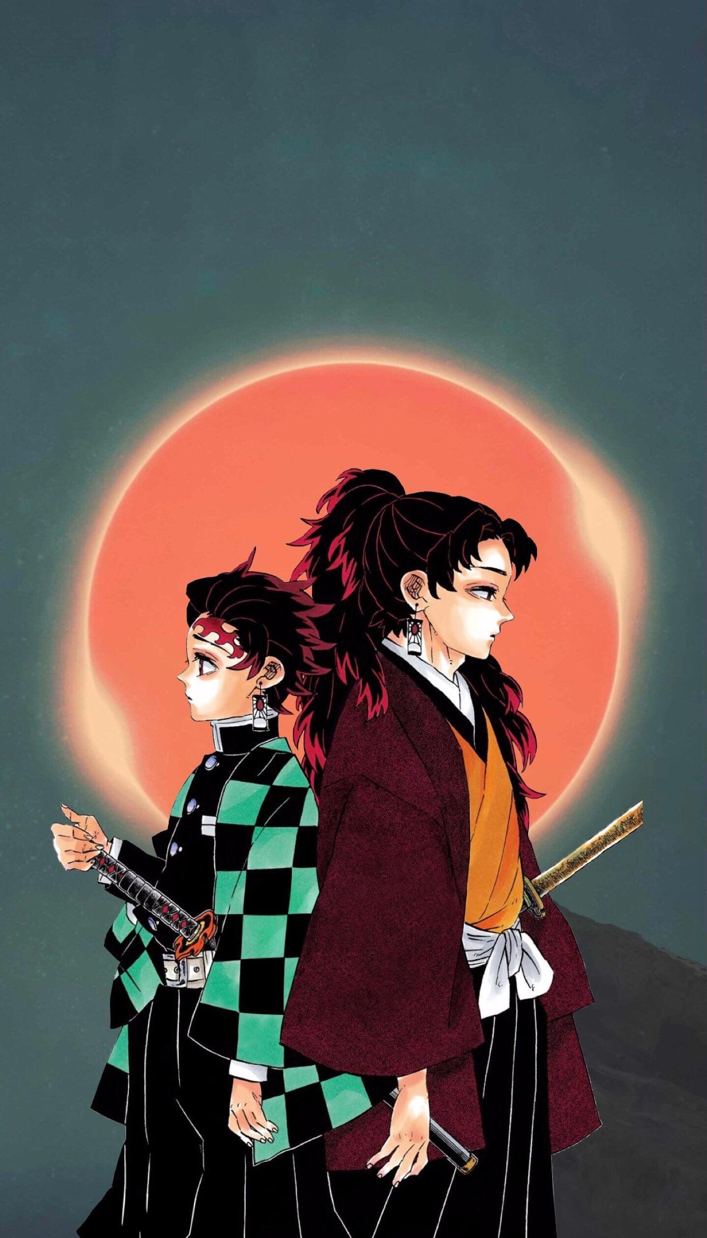 1439x2518 Tanjiro and Yoriichi Wallpaper and Kokushibo wallpaper: KimetsuNoYaiba
