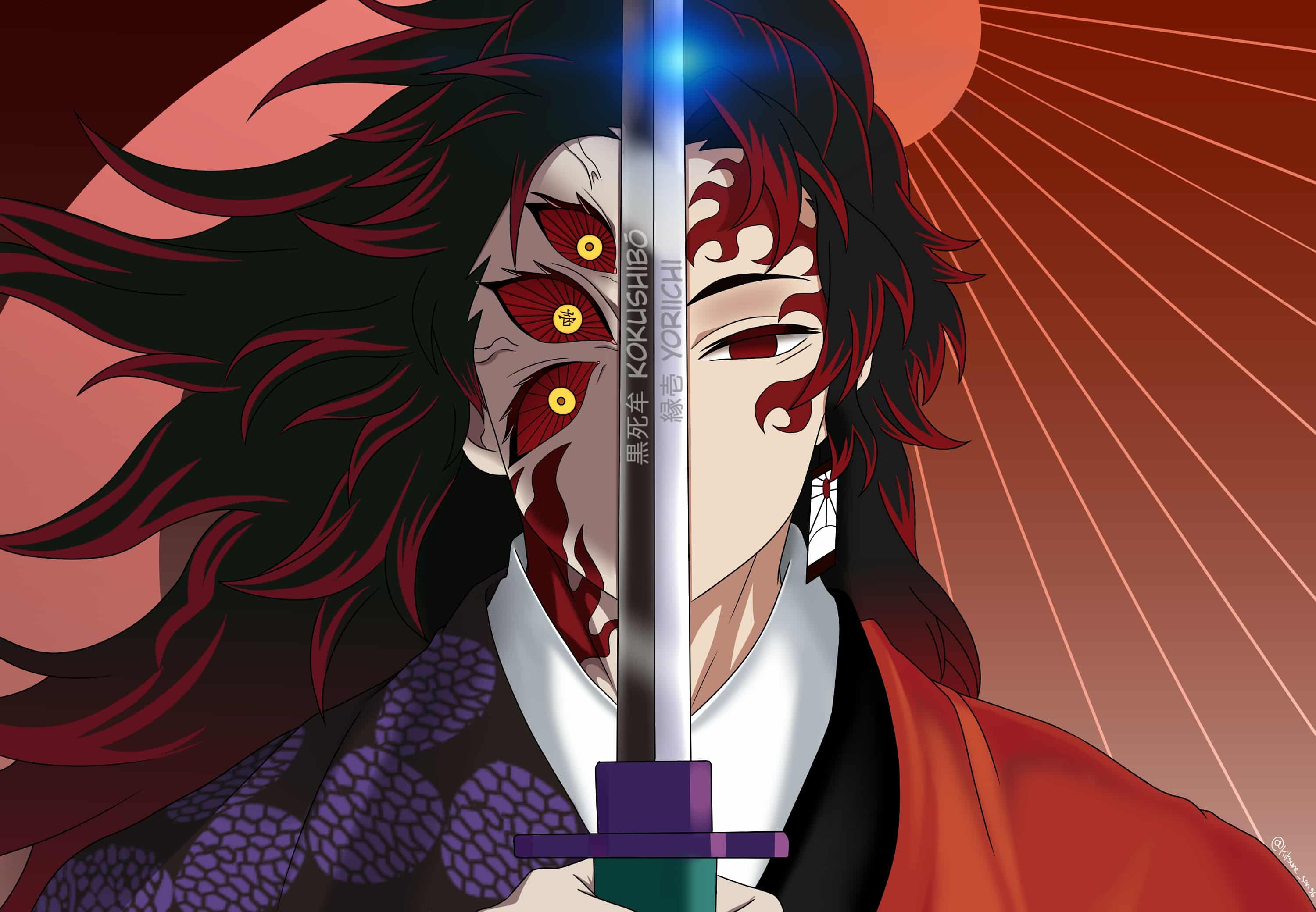 3000x2080 Kokushibou & yoriichi Kitsune san ART street