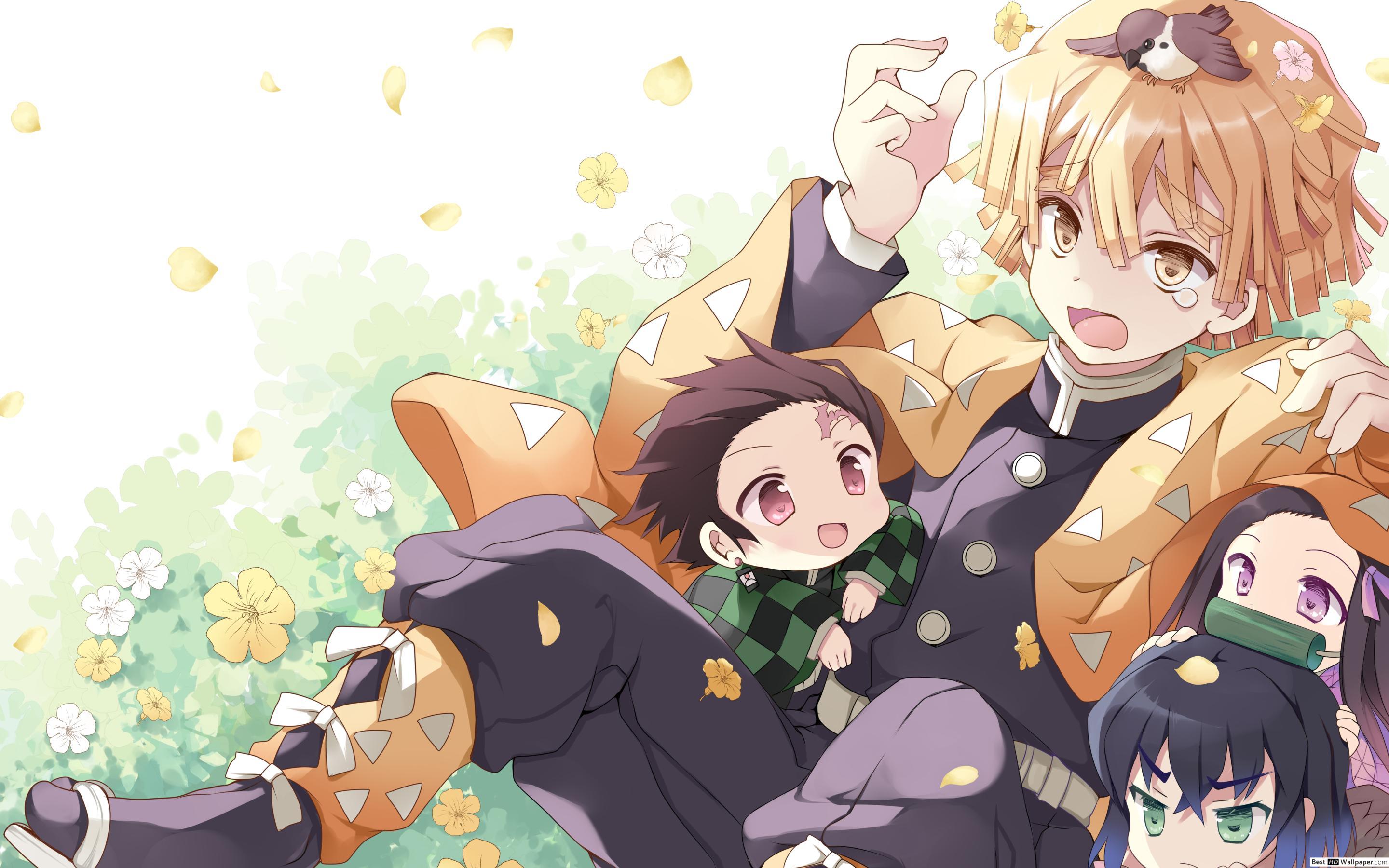 2880x1800 Kimetsu no yaiba moments with Tanjiro's squad HD wallpaper download