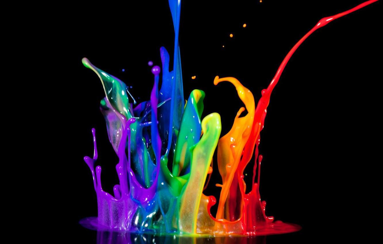 1332x850 Wallpaper color, paint, bursts, black background image for desktop, section разное