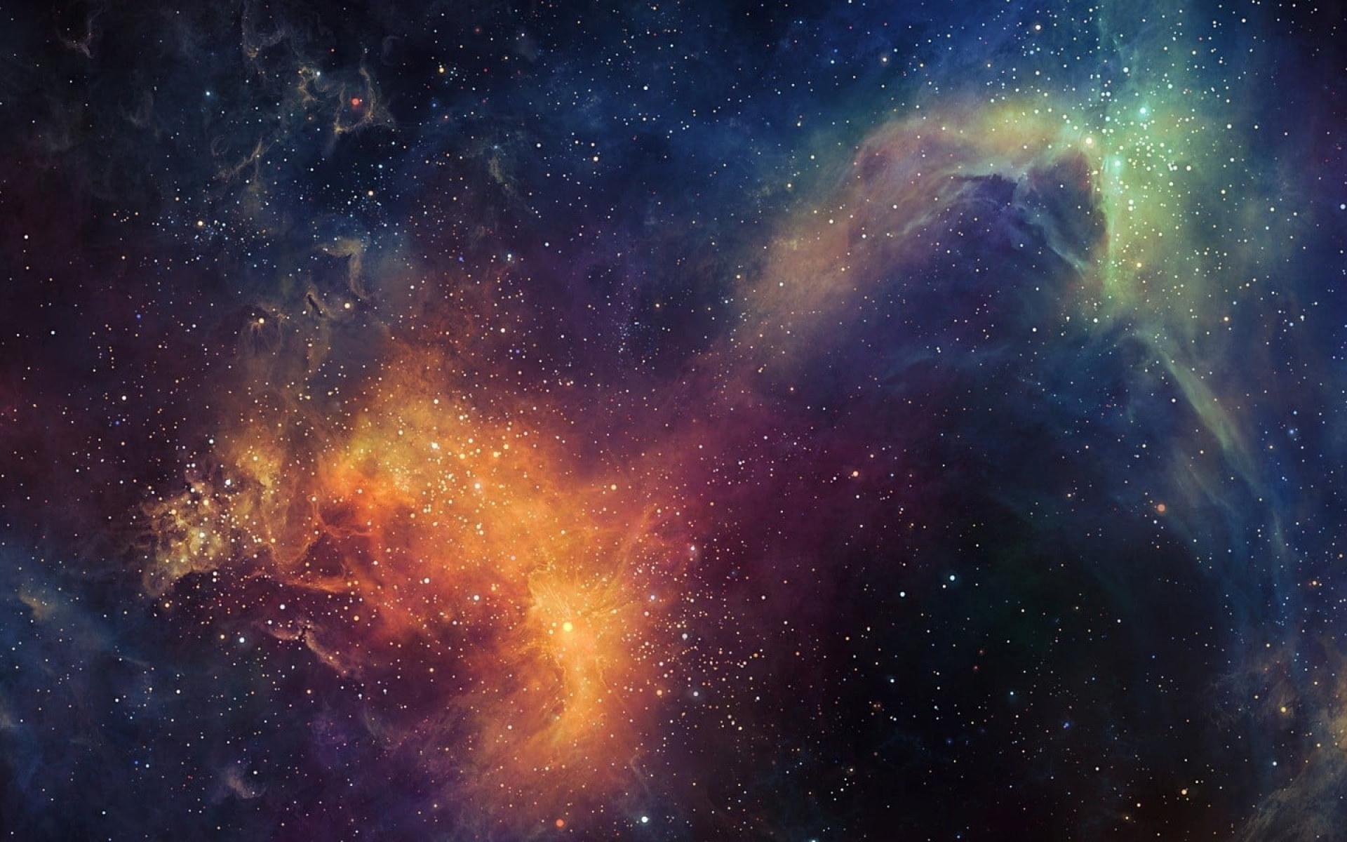 1920x1200 Wallpaper blue and orange galaxy digital wallpaper, black, yellow, and teal galaxy • Wallpaper For You HD Wallpaper For Desktop & Mobile