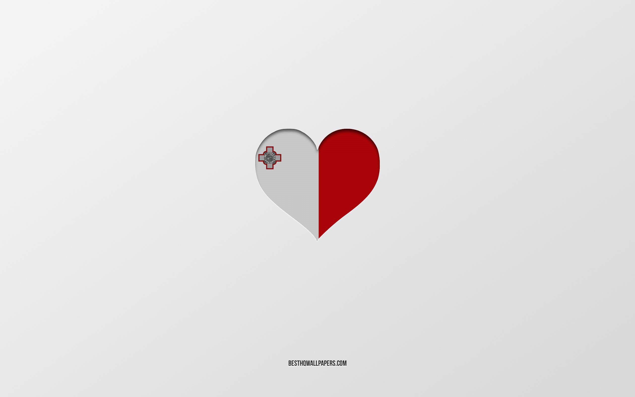 2560x1600 Download wallpaper I Love Malta, European countries, Malta, gray background, Malta flag heart, favorite country, Love Malta for desktop with resolution 2560x1600. High Quality HD picture wallpaper