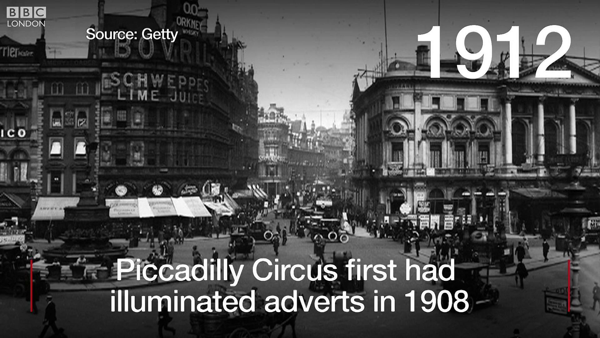 1920x1080 History of Piccadilly Circus as lights are switched off