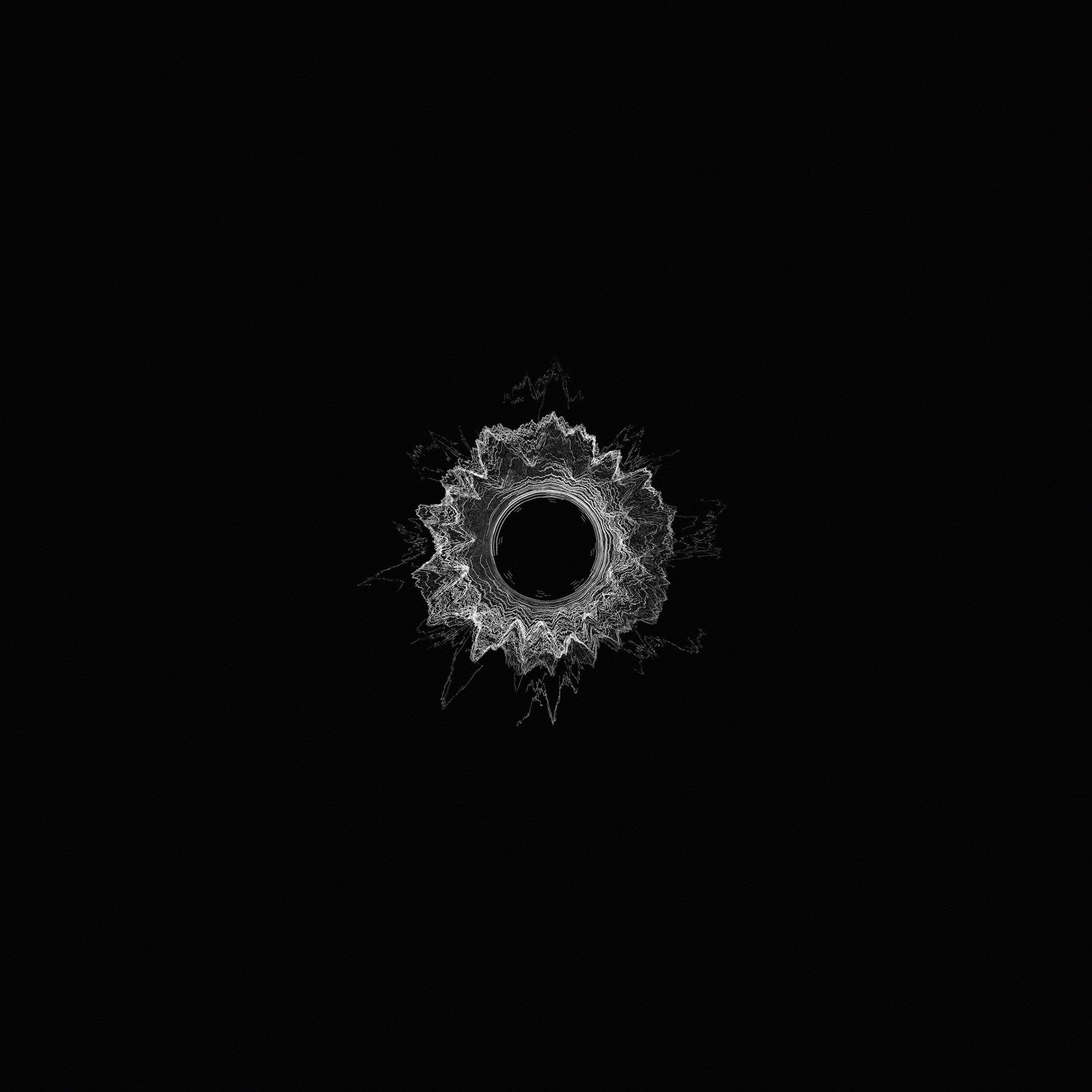 2732x2732 Android wallpaper. dark hole black minimal pattern background