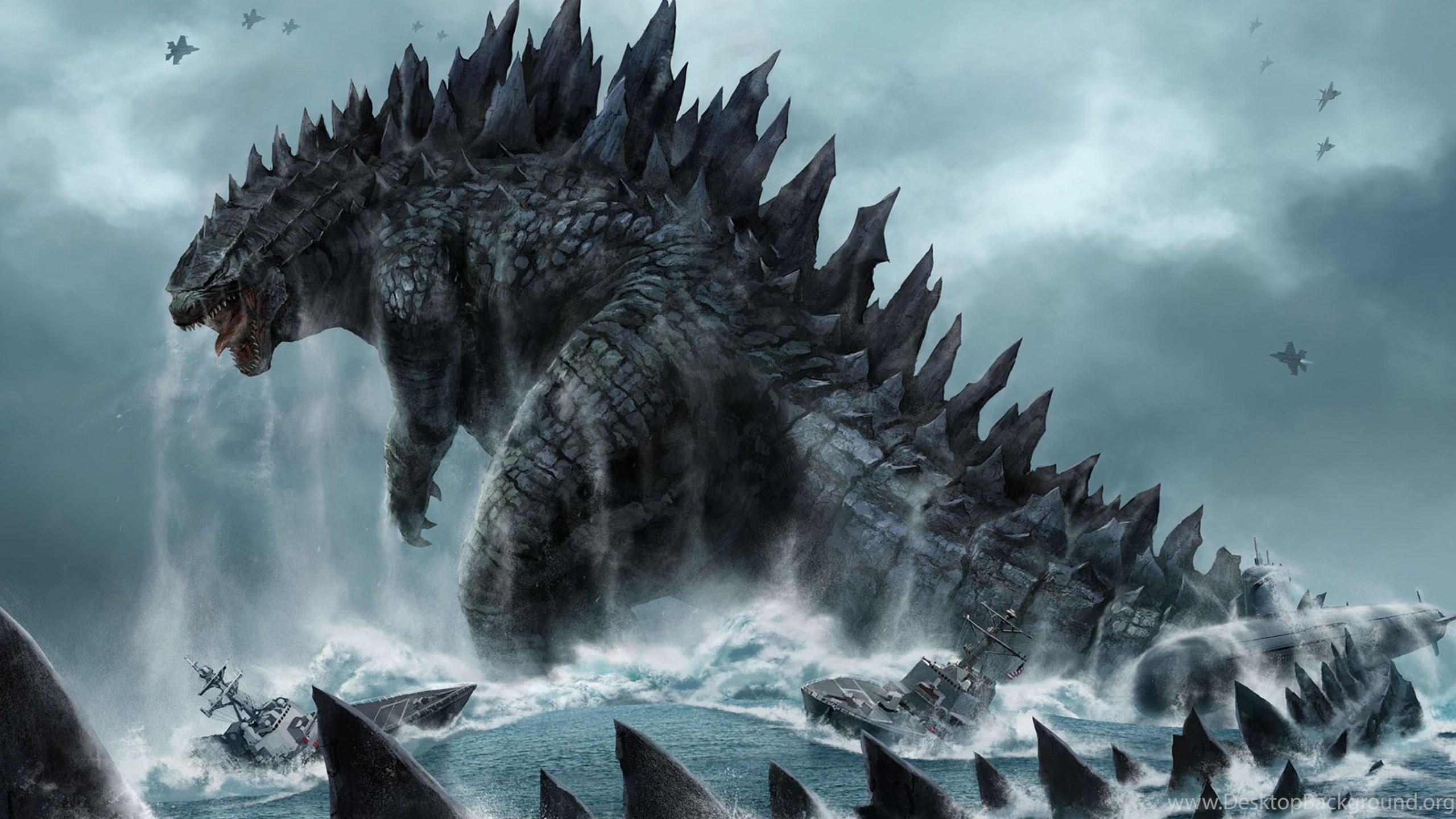 2560x1440 Download Wallpaper 3840x2400 Godzilla, Monster, Dinosaur. Desktop Background