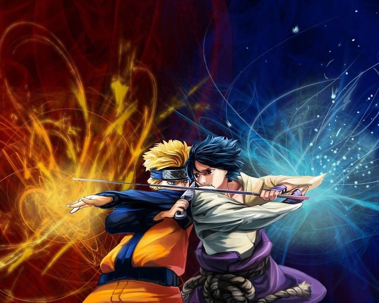 1280x1024 1280x1024 Naruto i sasuke, Guys, Battle, Sword, Planet, Element wallpaper JPG