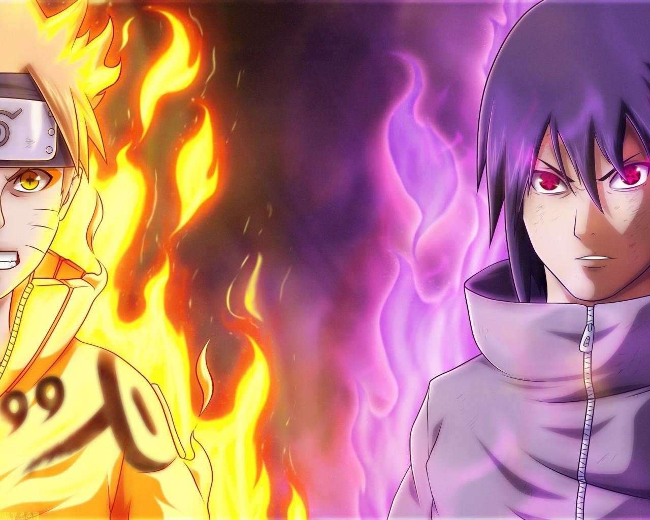1280x1024 Download 1280x1024 Naruto, Uzumaki Naruto, Uchiha Sasuke, Sharingan, Sage Mode, Nine Tail, Susanoo Wallpaper